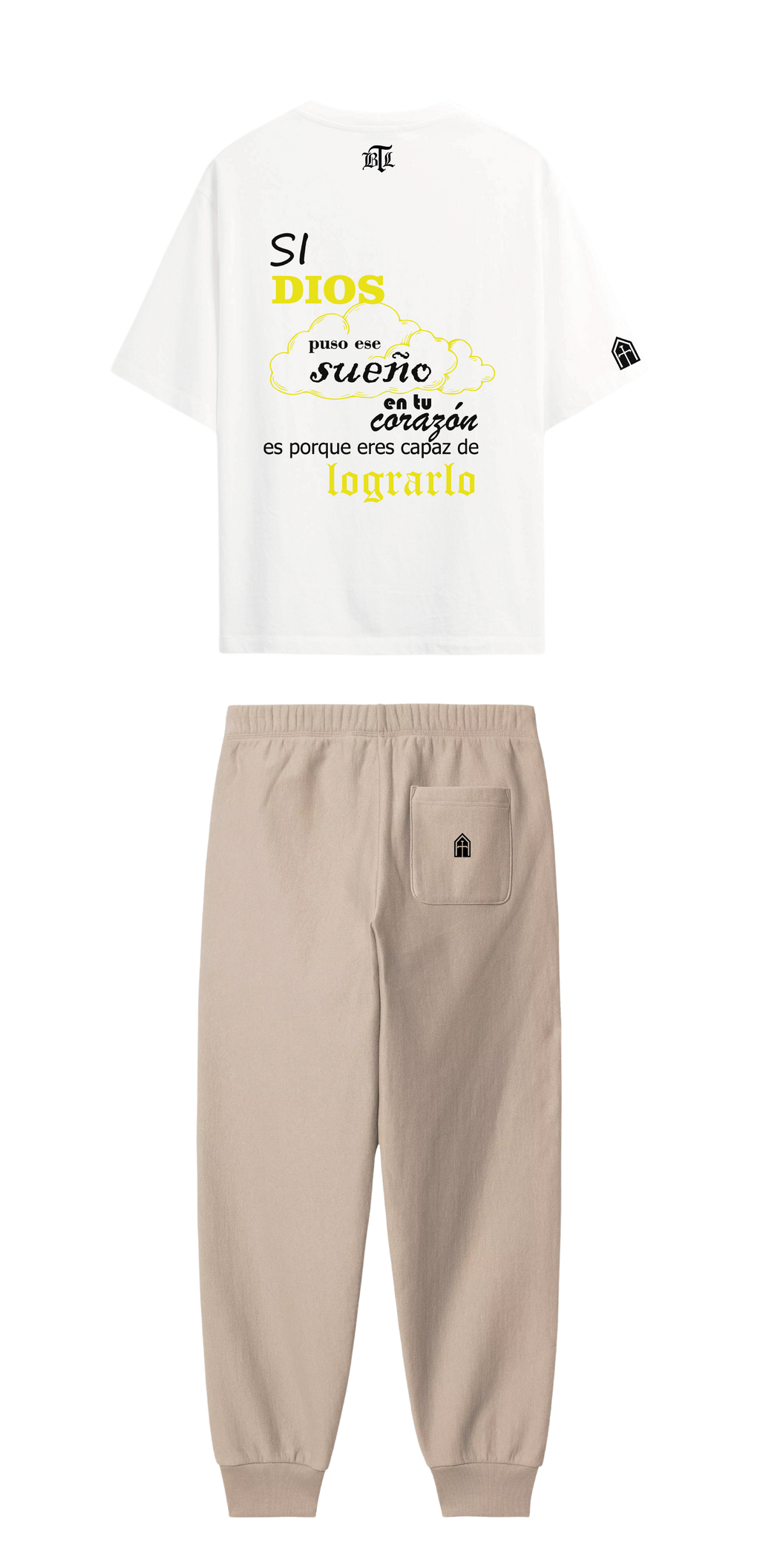 CONJUNTO BEIGE/BLANCO LOGRAR TUS SUEÑOS