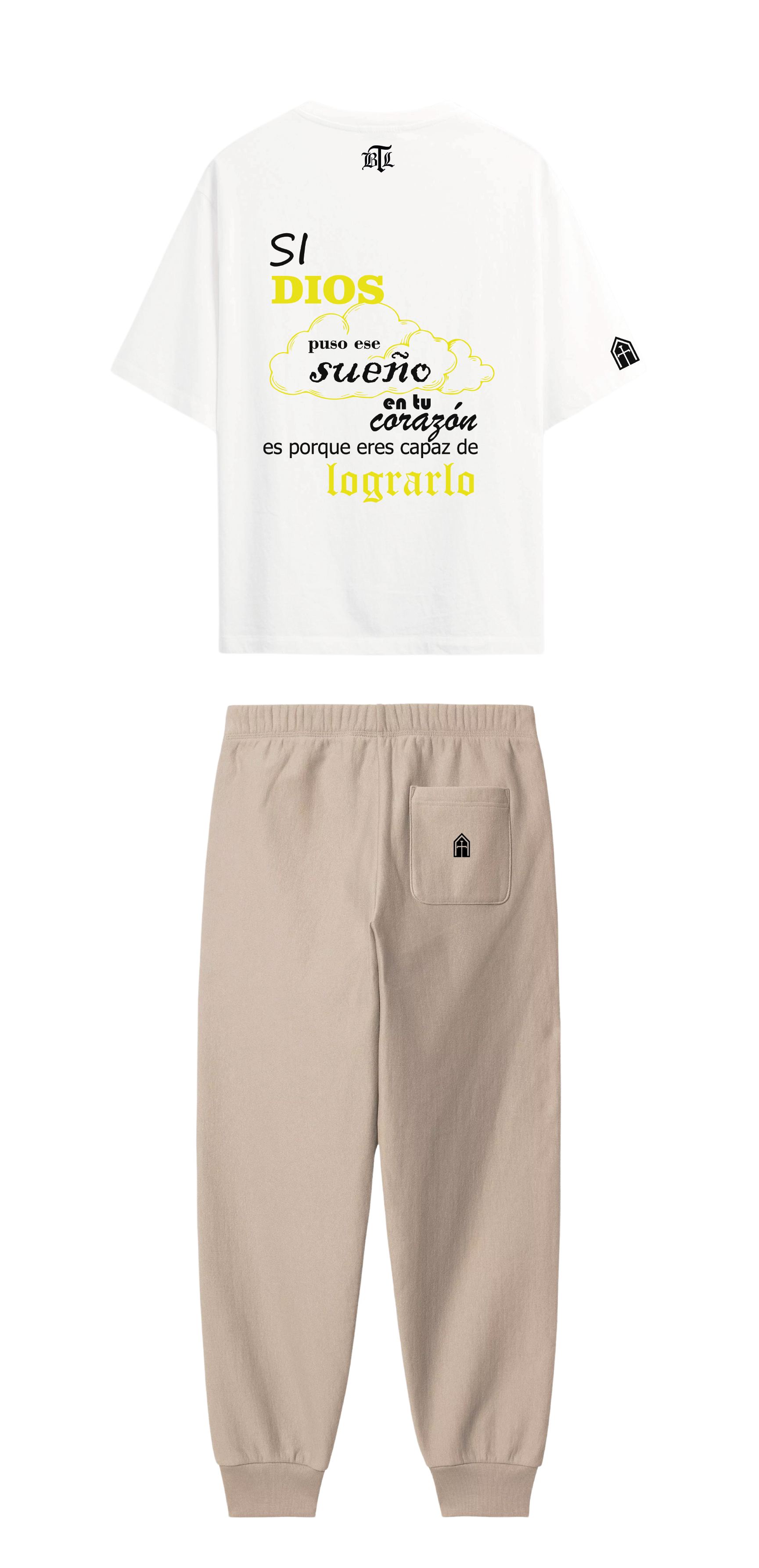 CONJUNTO BEIGE/BLANCO LOGRAR TUS SUEÑOS