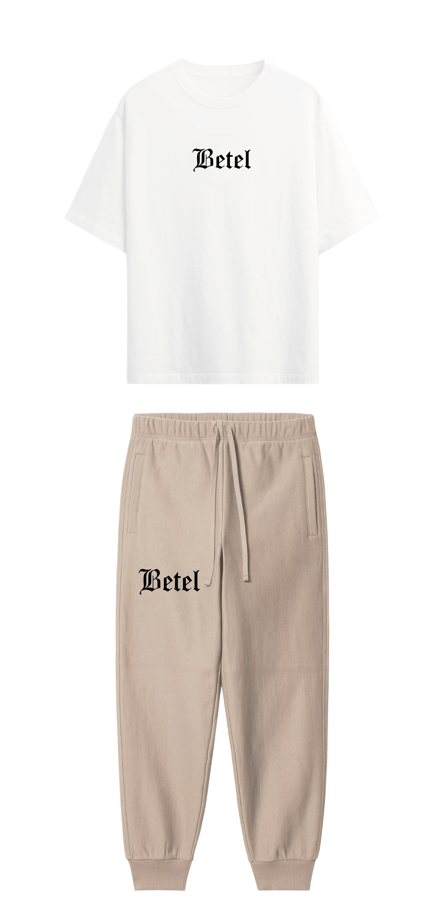 CONJUNTO BEIGE/BLANCO LAMPARA