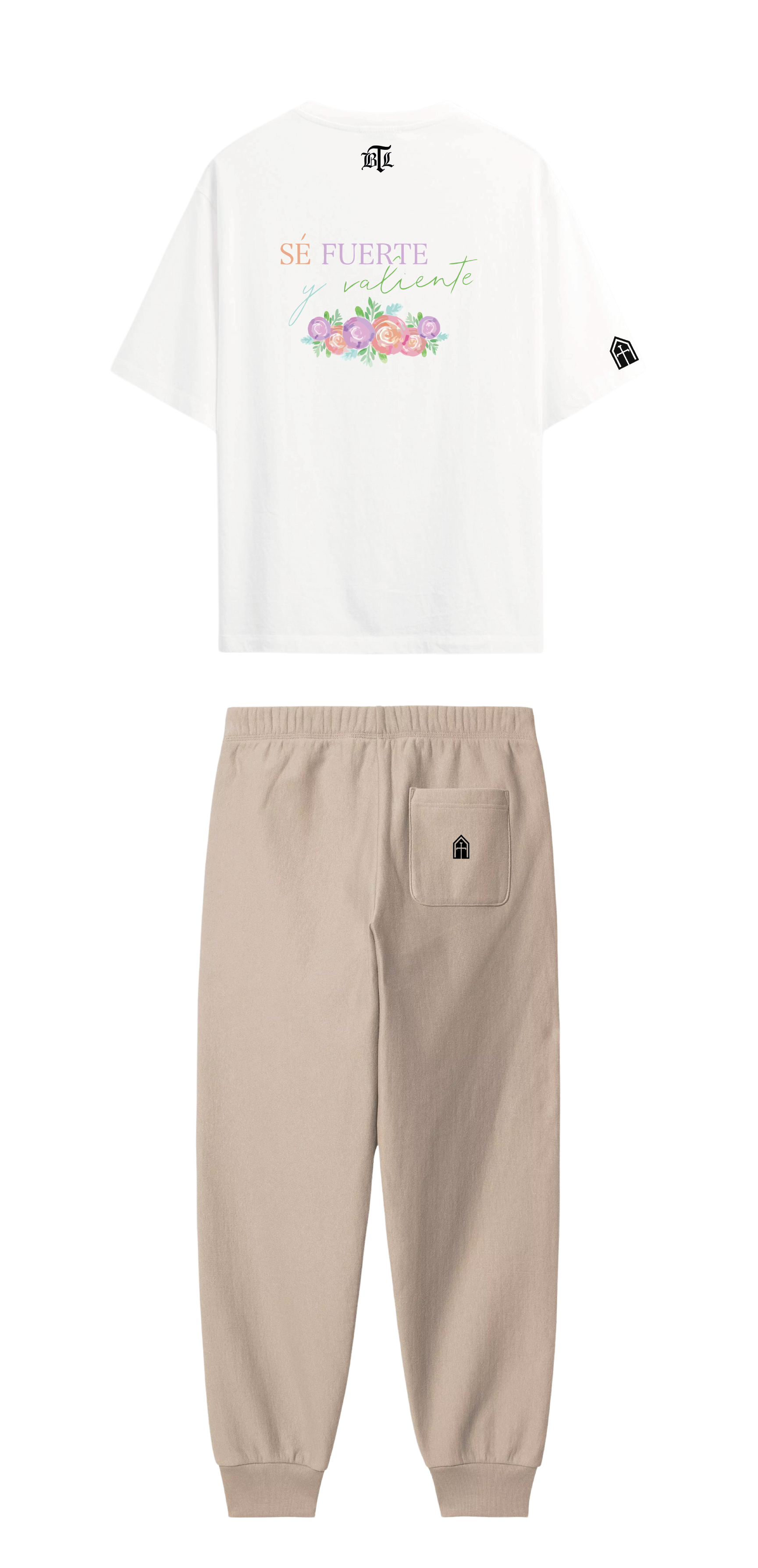 CONJUNTO BEIGE/BLANCO FUERTE Y VALIENTE