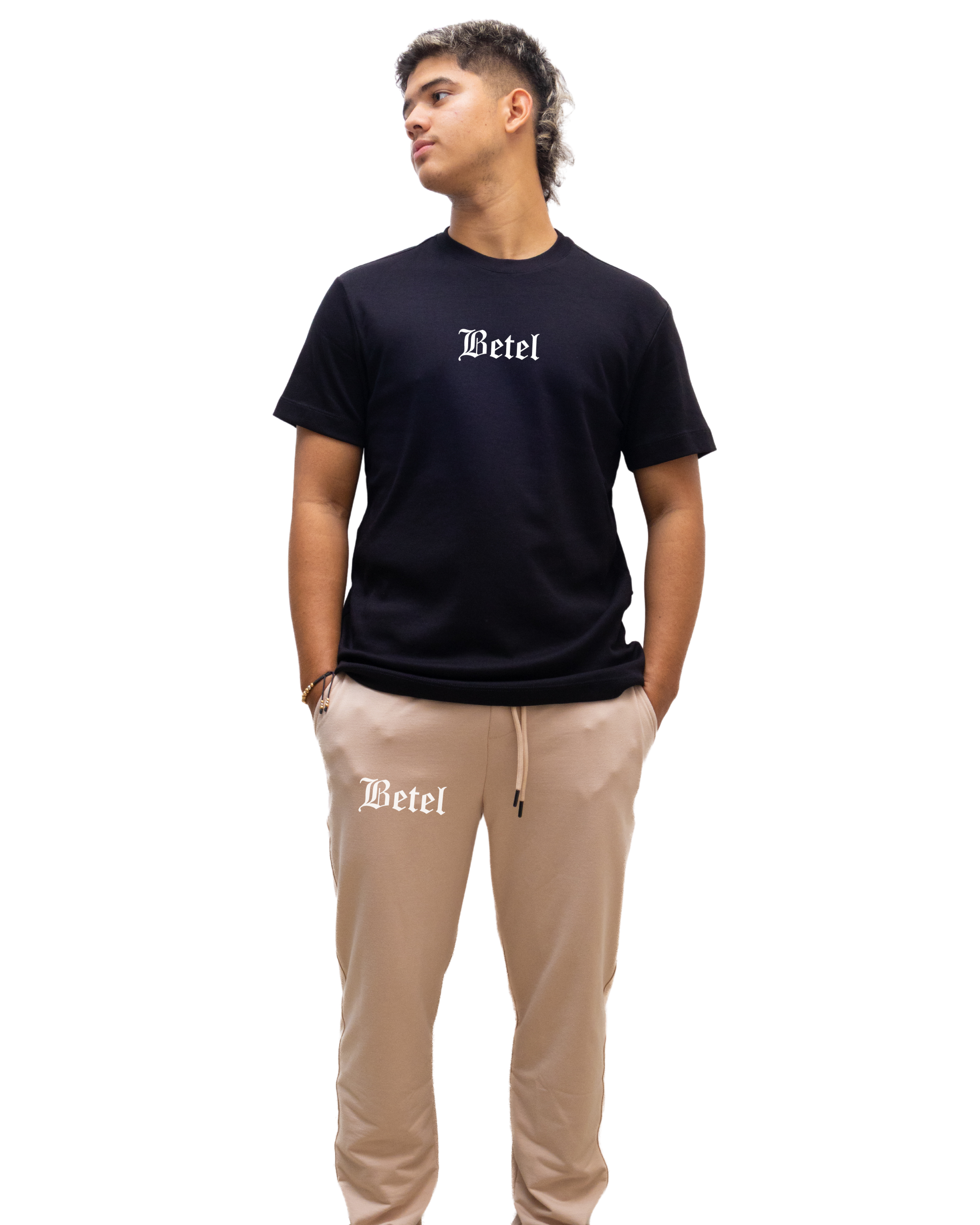 CONJUNTO  BEIGE/NEGRO JESÚS PARA SIEMPRE