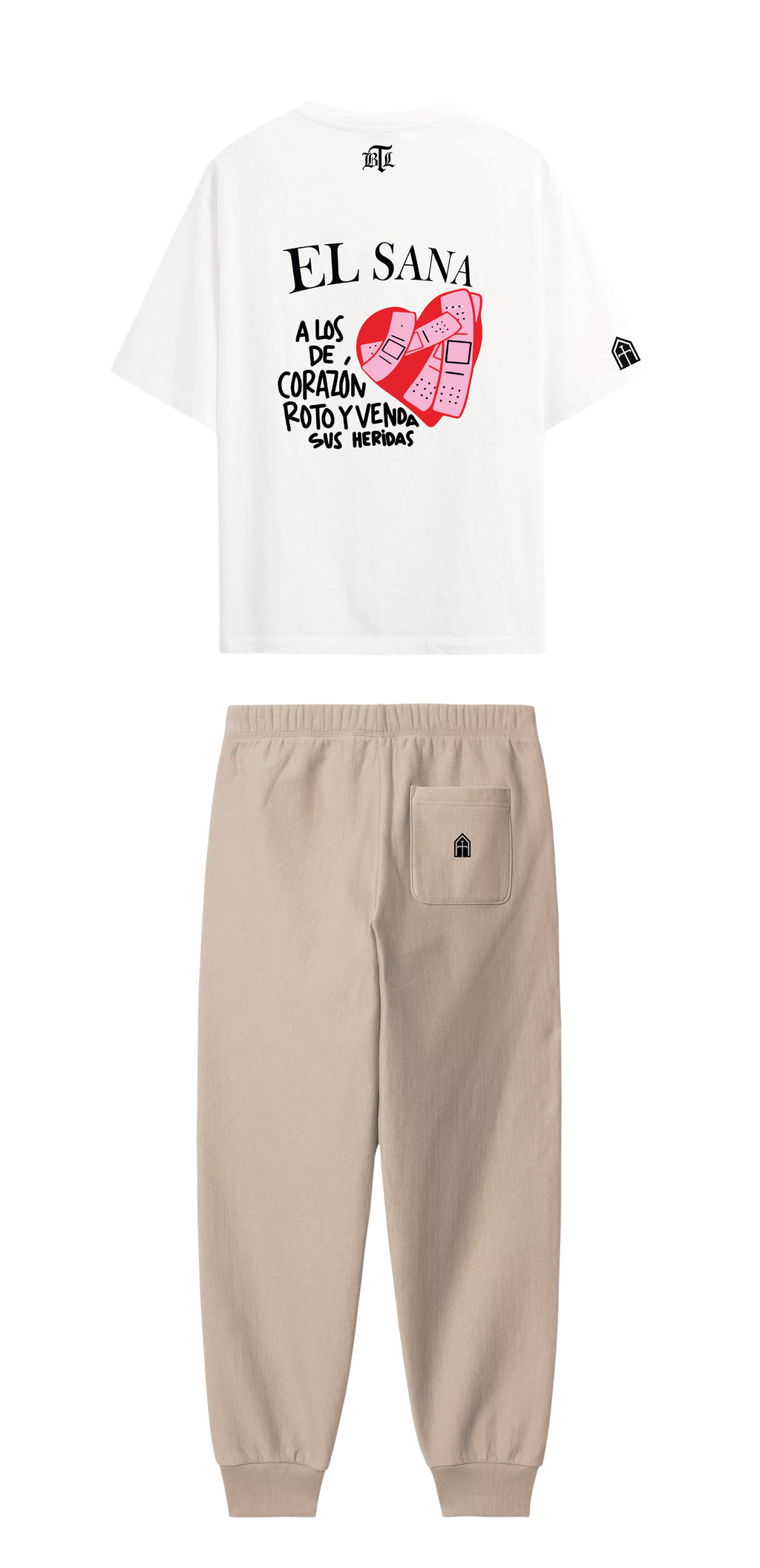 CONJUNTO BEIGE/BLANCO EL SANA