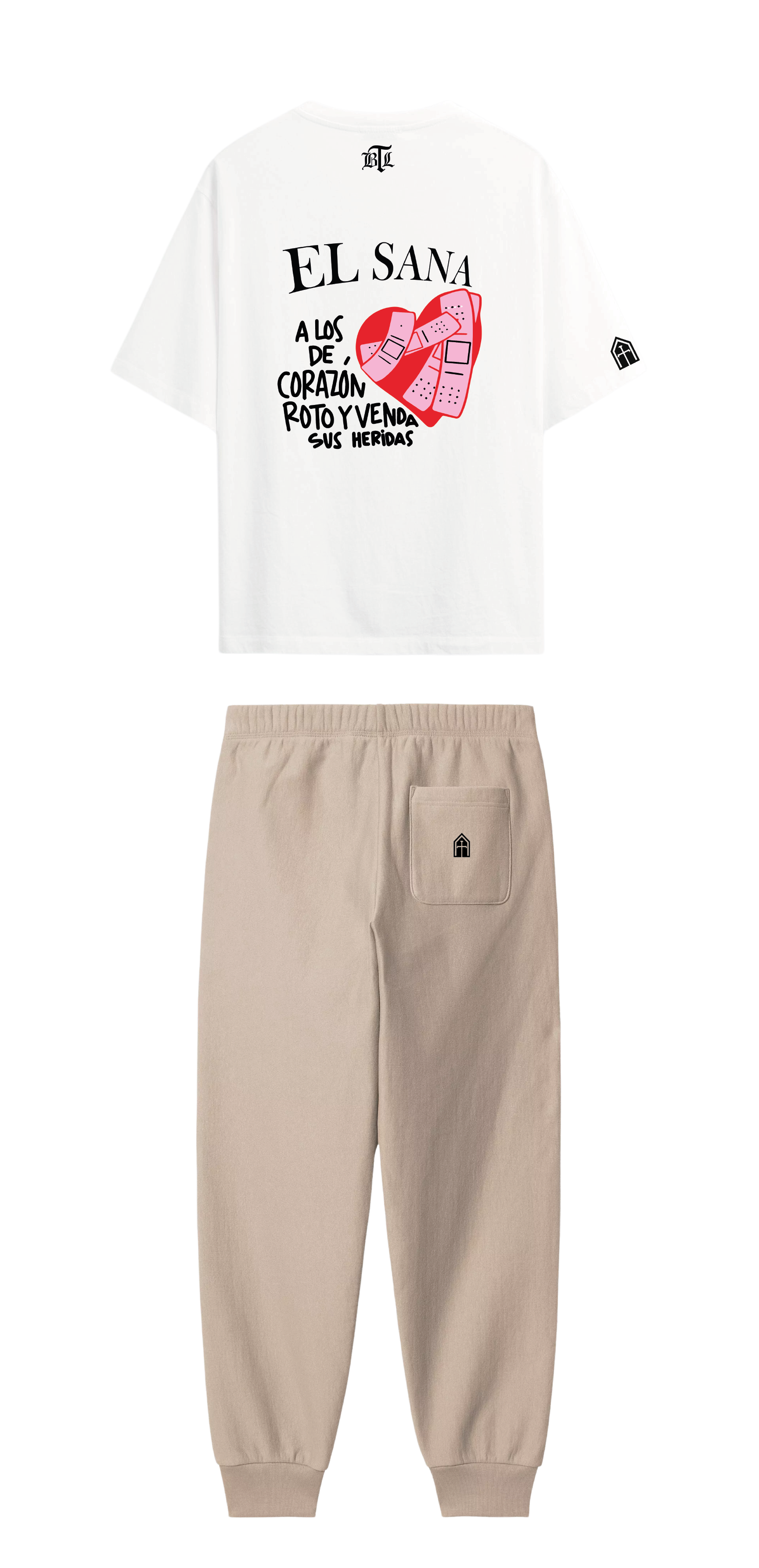 CONJUNTO BEIGE/BLANCO EL SANA