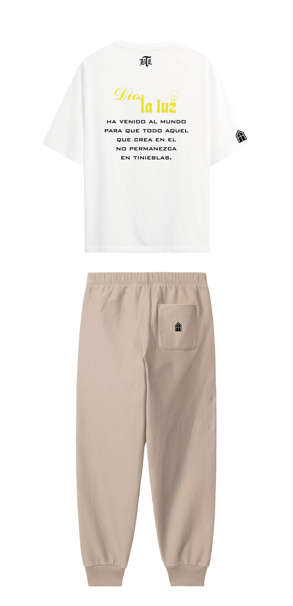 CONJUNTO BEIGE/BLANCO LA LUZ