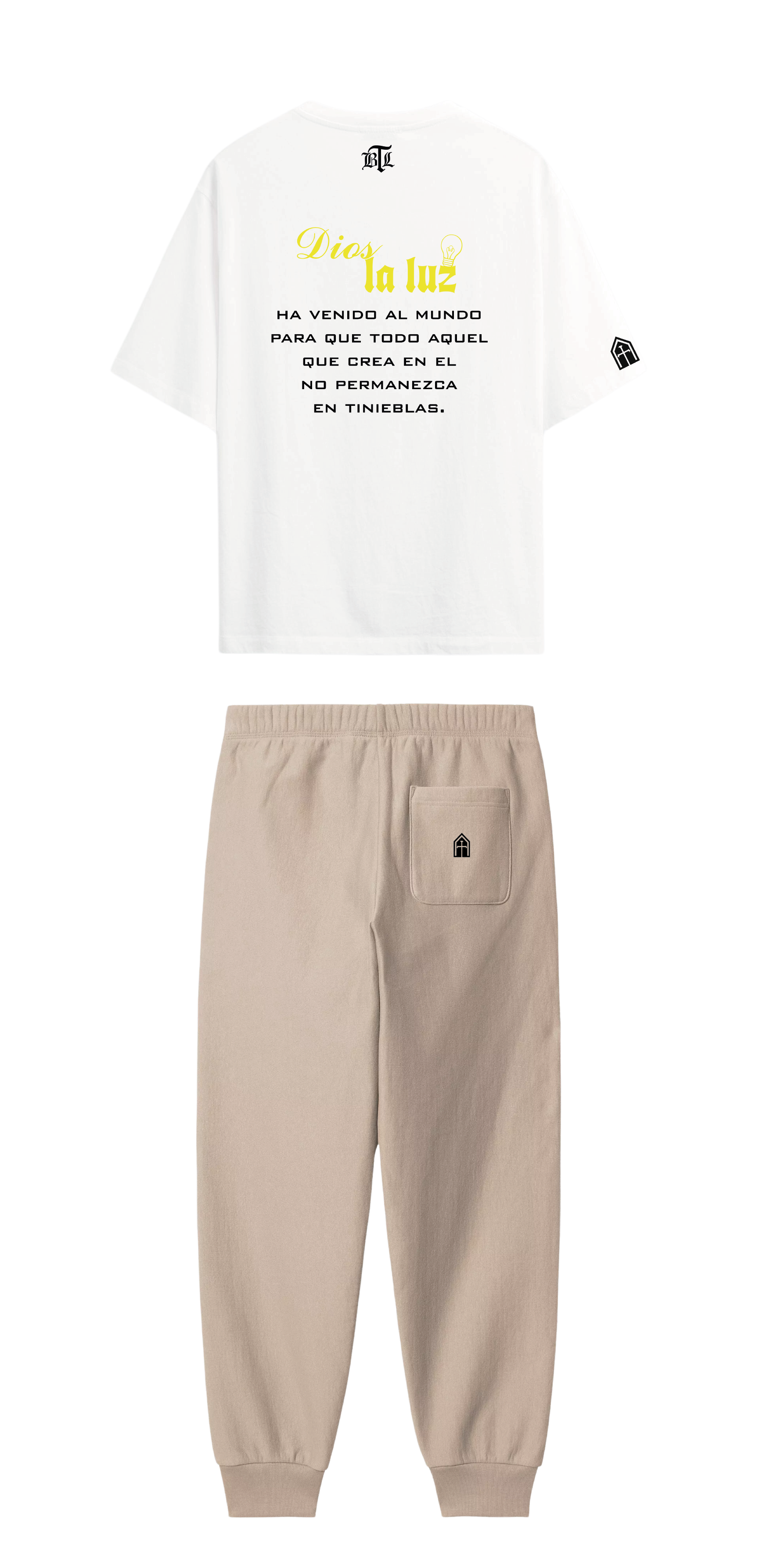 CONJUNTO BEIGE/BLANCO LA LUZ