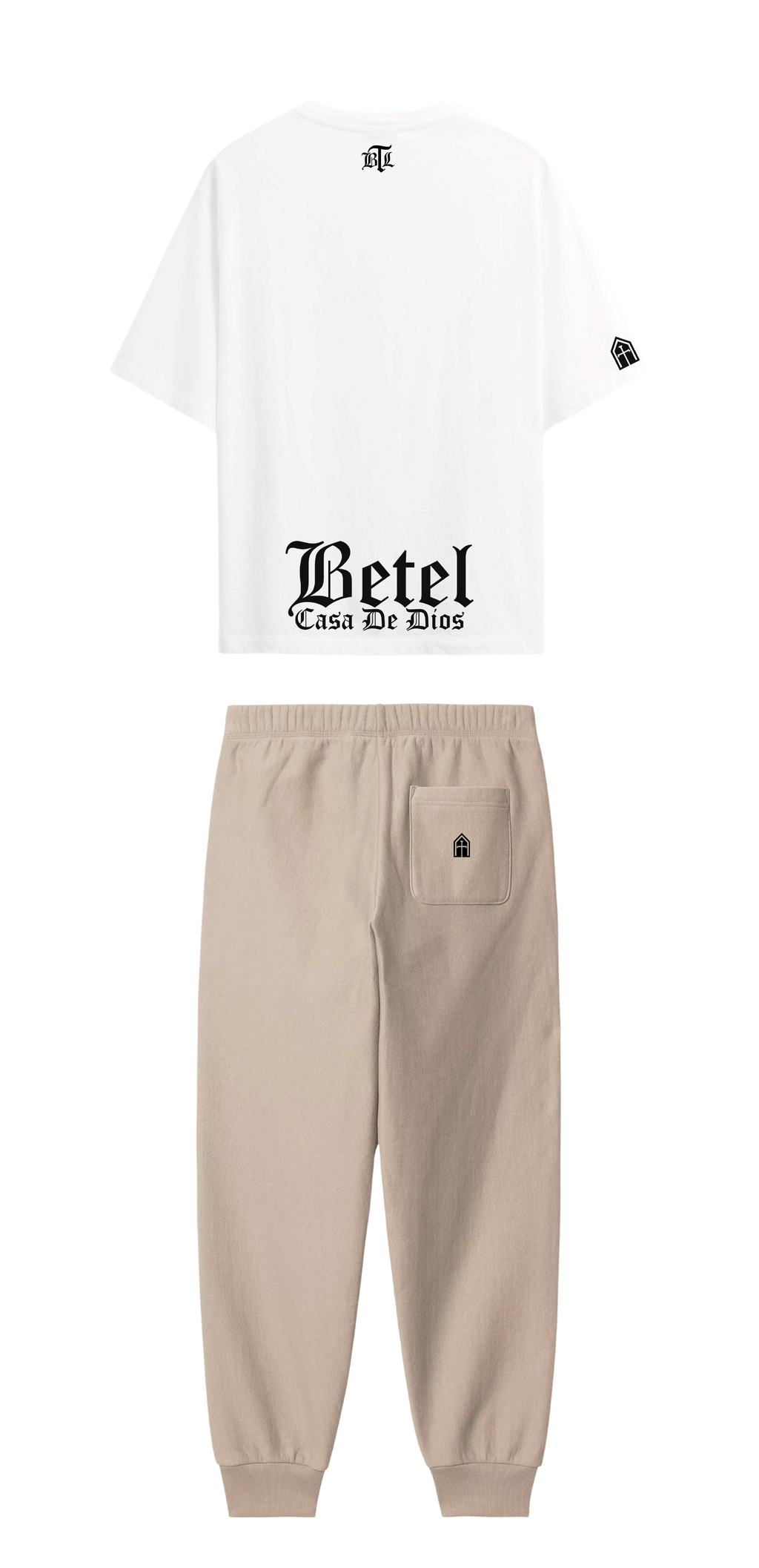 CONJUNTO BEIGE/BLANCO BETEL