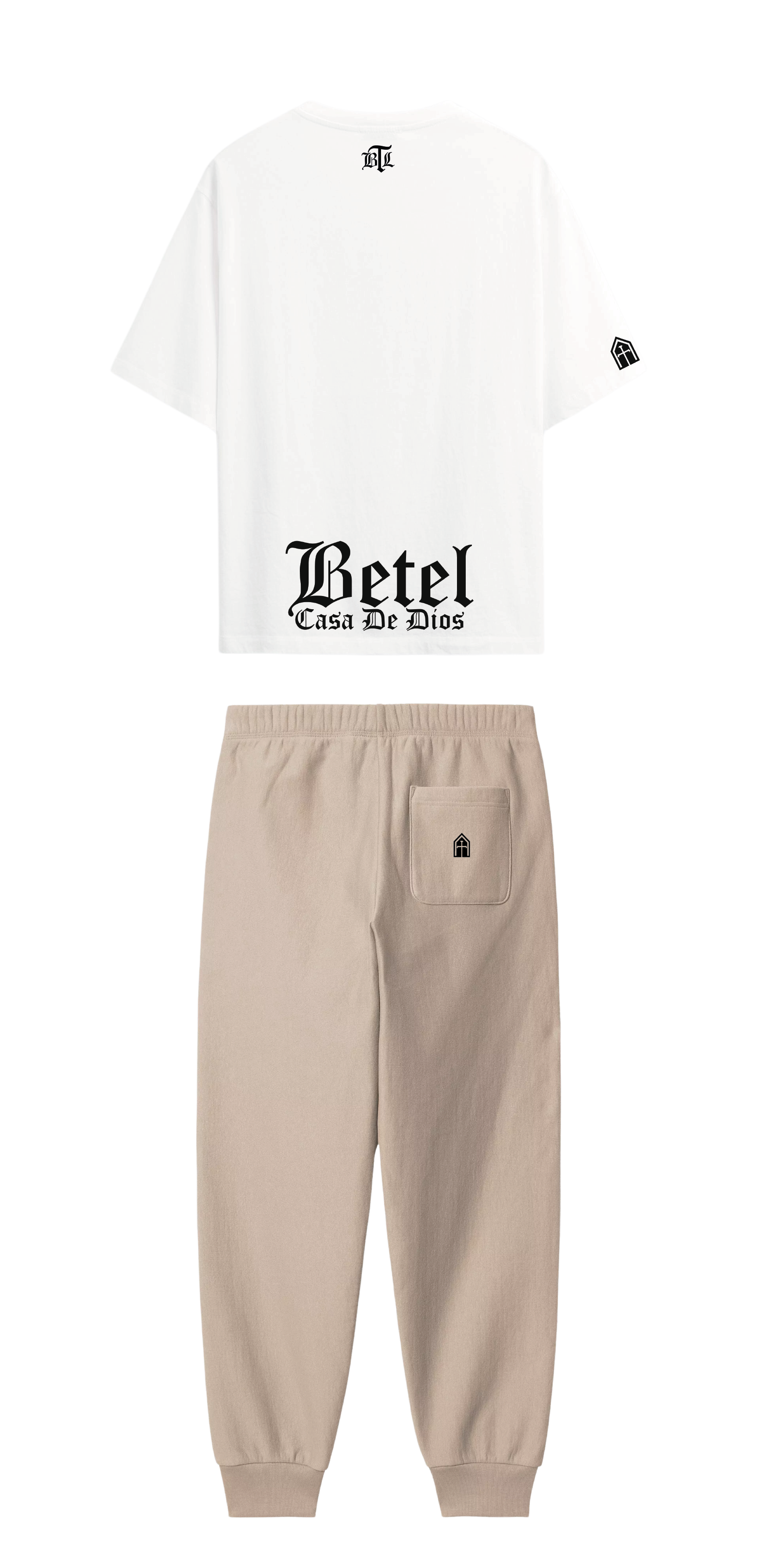 CONJUNTO BEIGE/BLANCO BETEL