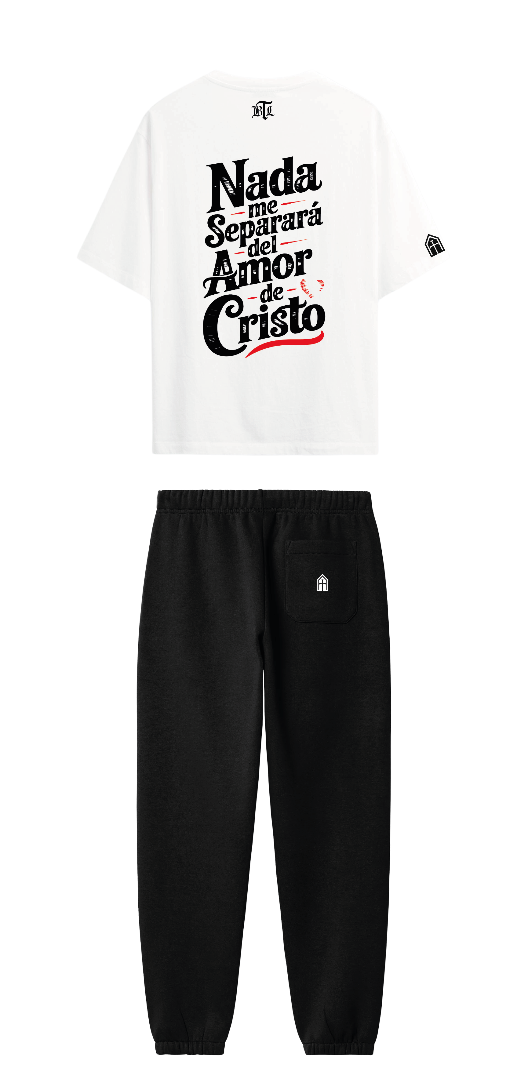 CONJUNTO NEGRO/BLANCO NADA TE SEPARARÁ DE CRISTO