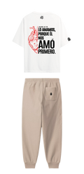 CONJUNTO BEIGE/BLANCO EL NOS AMOR PRIMERO