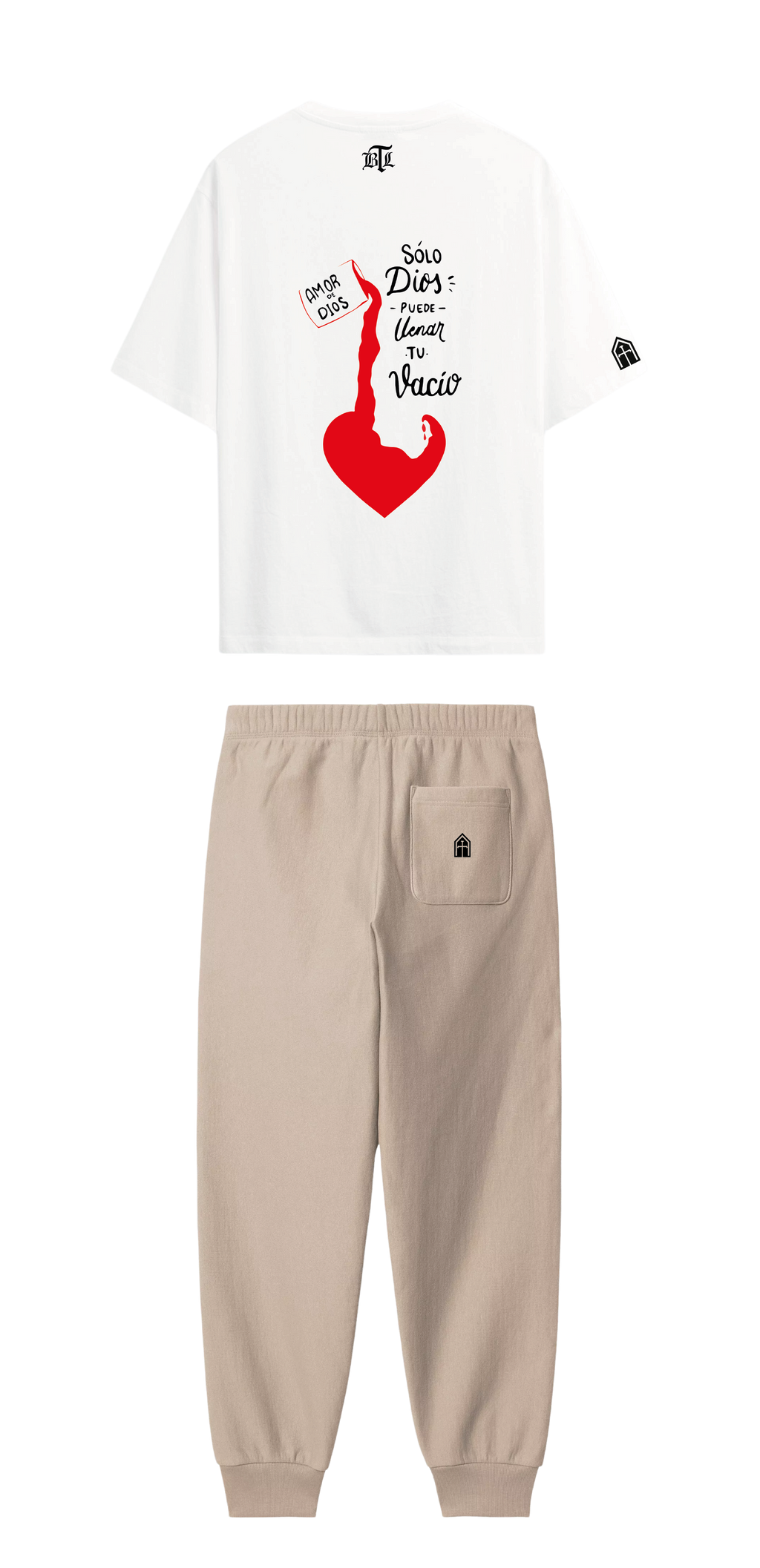 CONJUNTO BEIGE/BLANCO DIOS LENA TU VACÍO