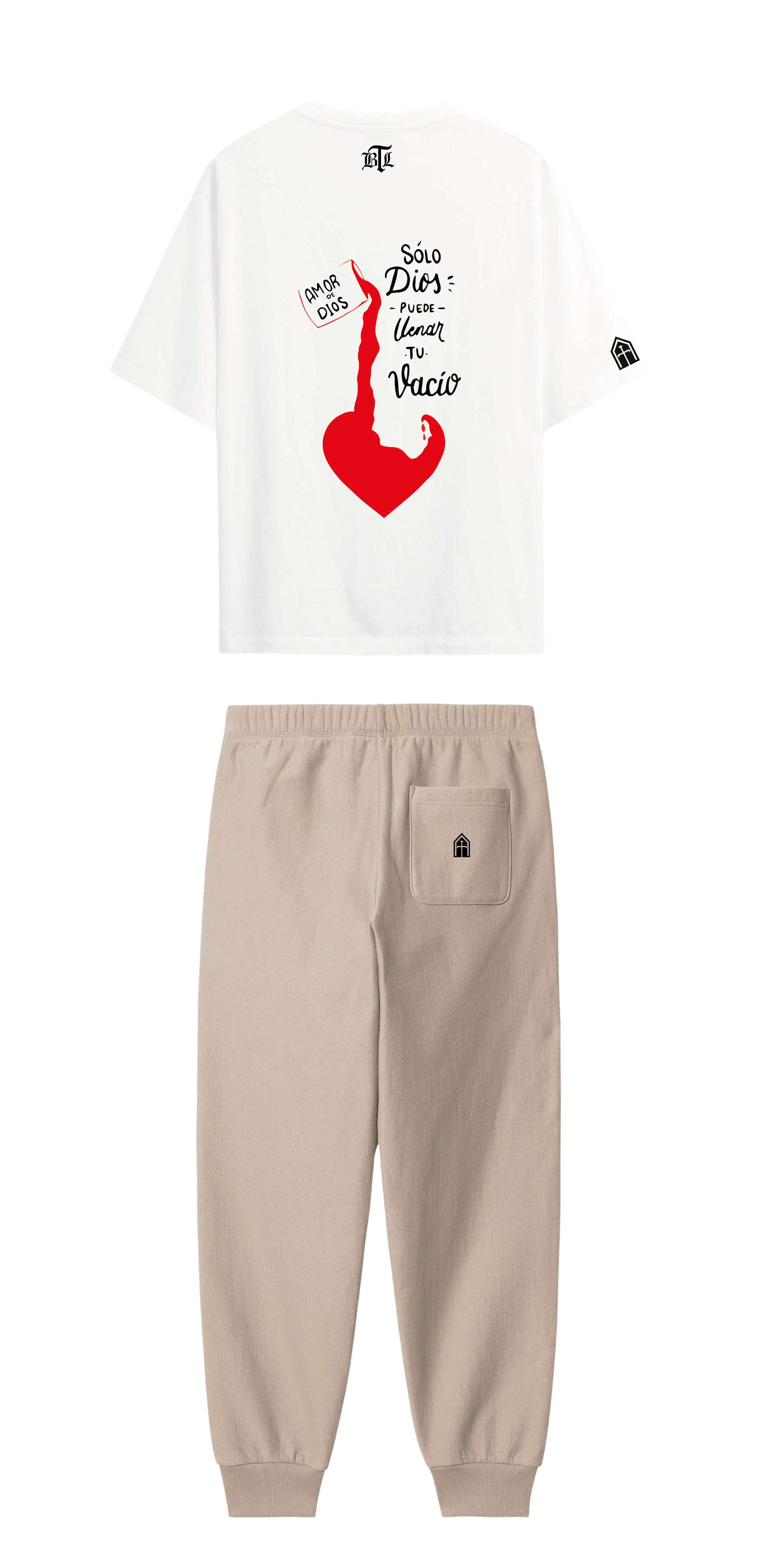 CONJUNTO BEIGE/BLANCO DIOS LENA TU VACÍO