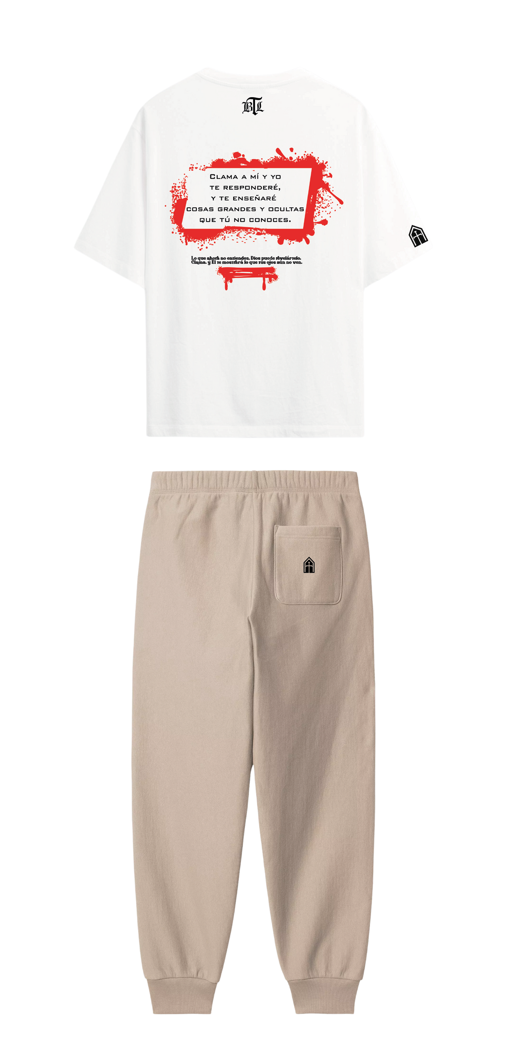 CONJUNTO BEIGE/BLANCO CLAMA A MI