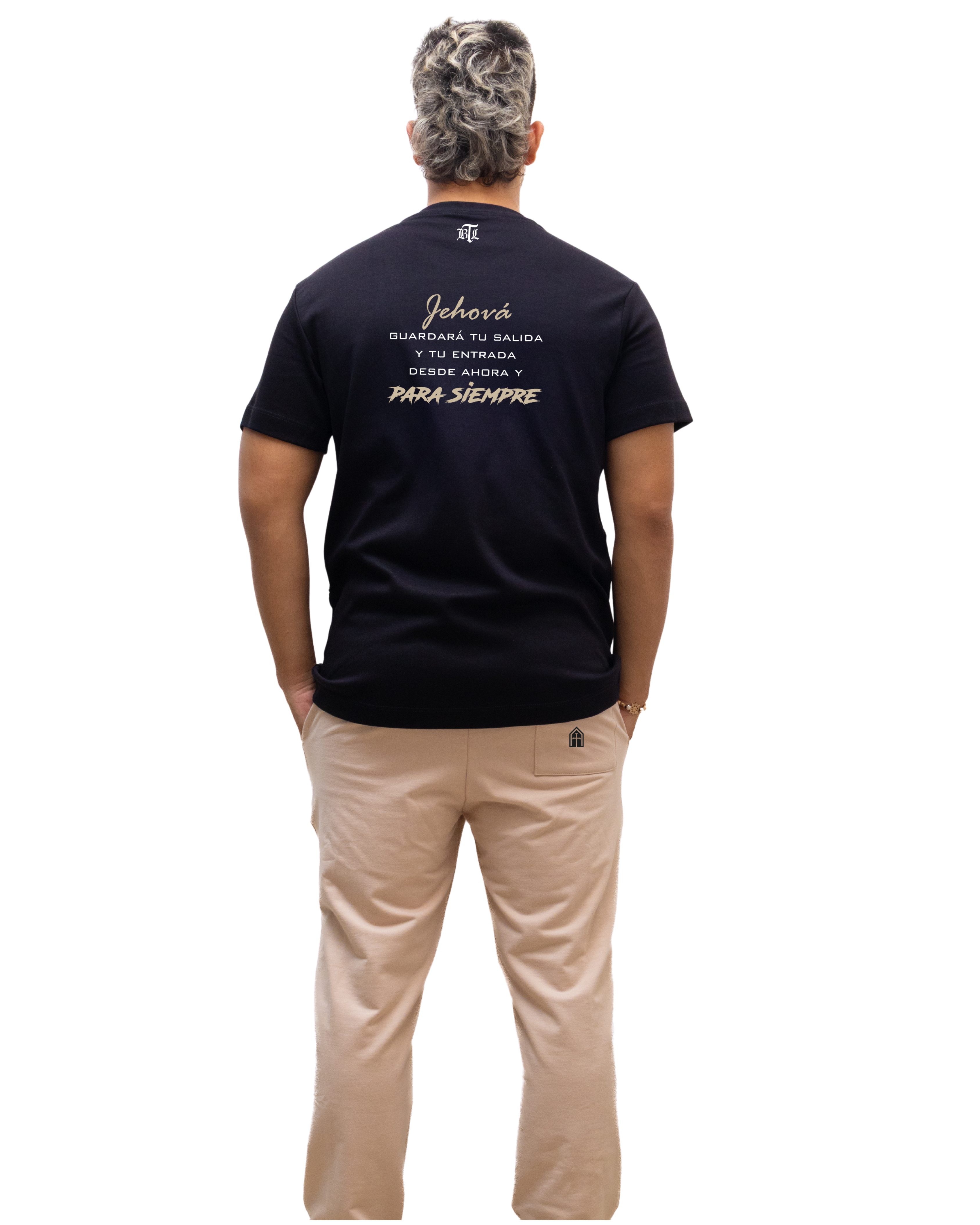 CONJUNTO  BEIGE/NEGRO JESÚS PARA SIEMPRE