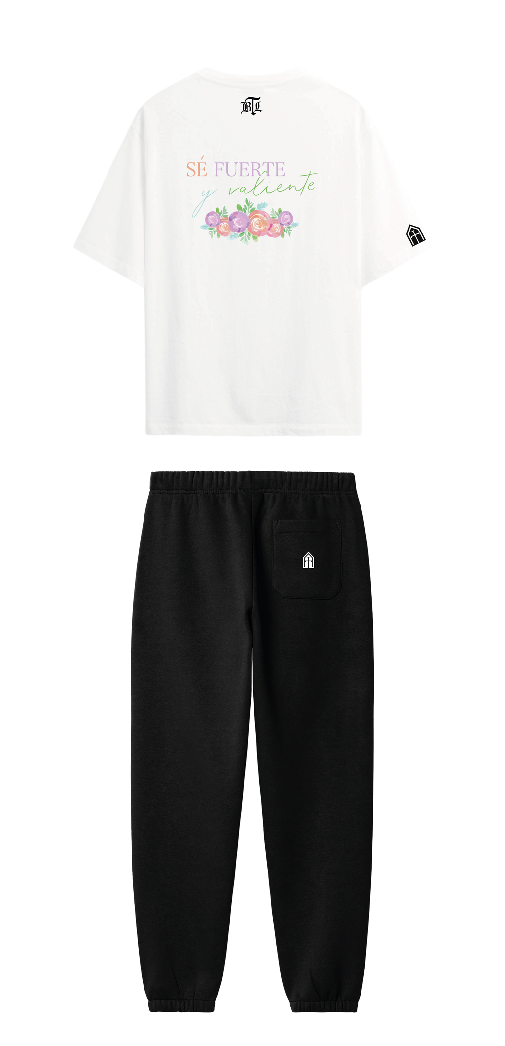 CONJUNTO NEGRO/BLANCO FUERTE Y VALIENTE