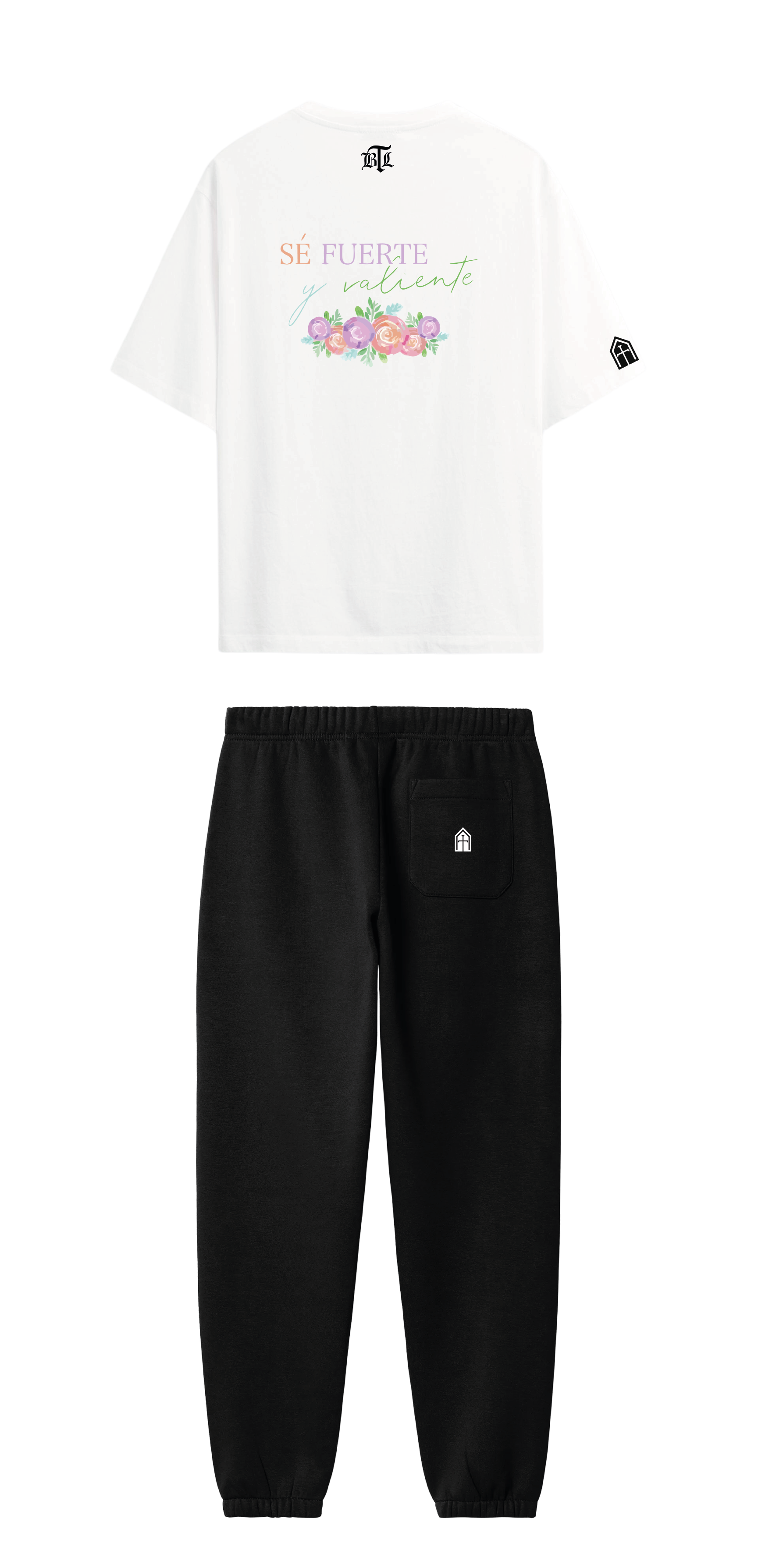 CONJUNTO NEGRO/BLANCO FUERTE Y VALIENTE