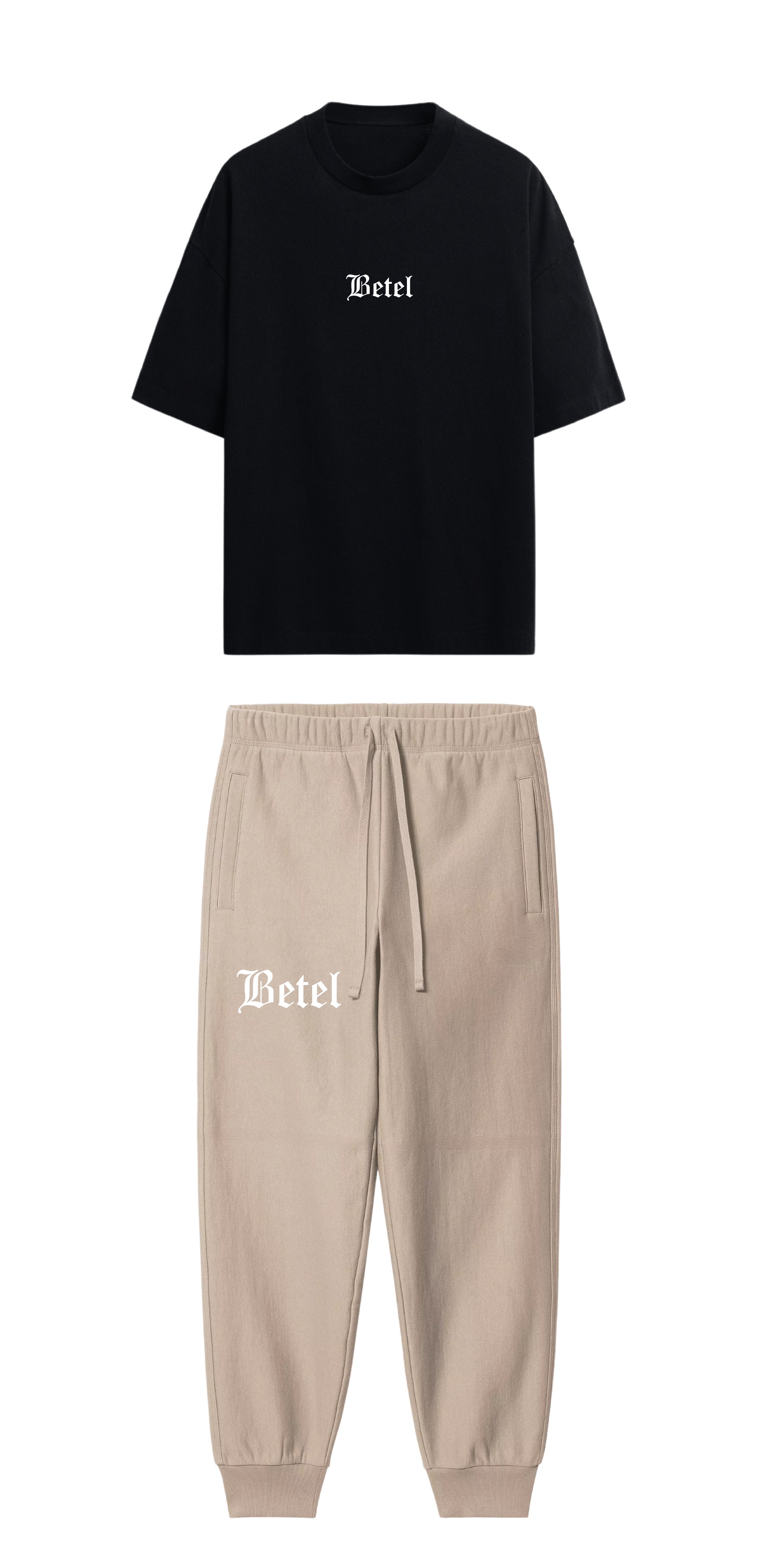 CONJUNTO BEIGE/NEGRO LAMPARA