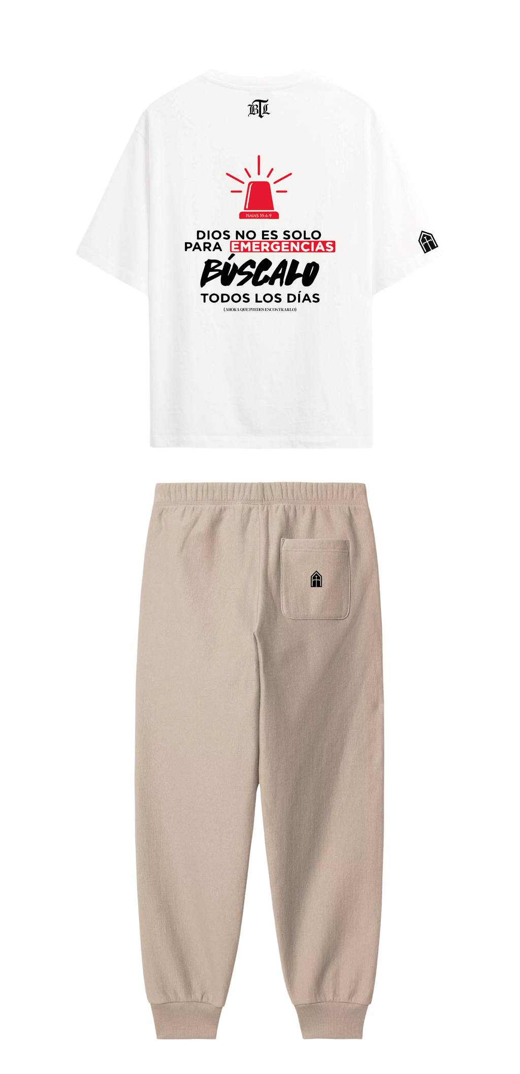 CONJUNTO BEIGE/BLANCO BÚSCALO