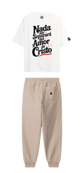 CONJUNTO BEIGE/BLANCO NADA ME SEPARARÁ DE CRISTO