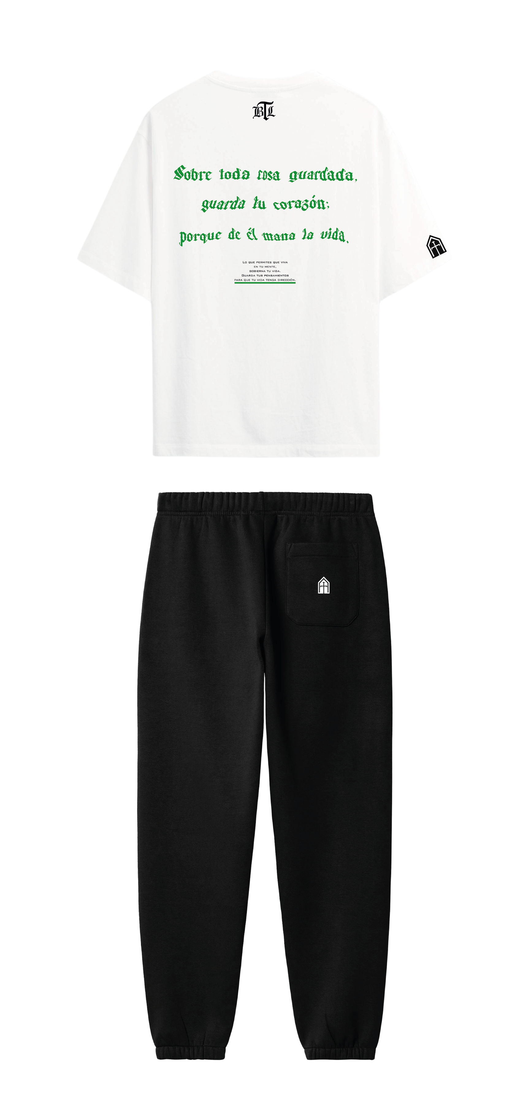 CONJUNTO NEGRO/BLANCO GUARDA TU CORAZÓN