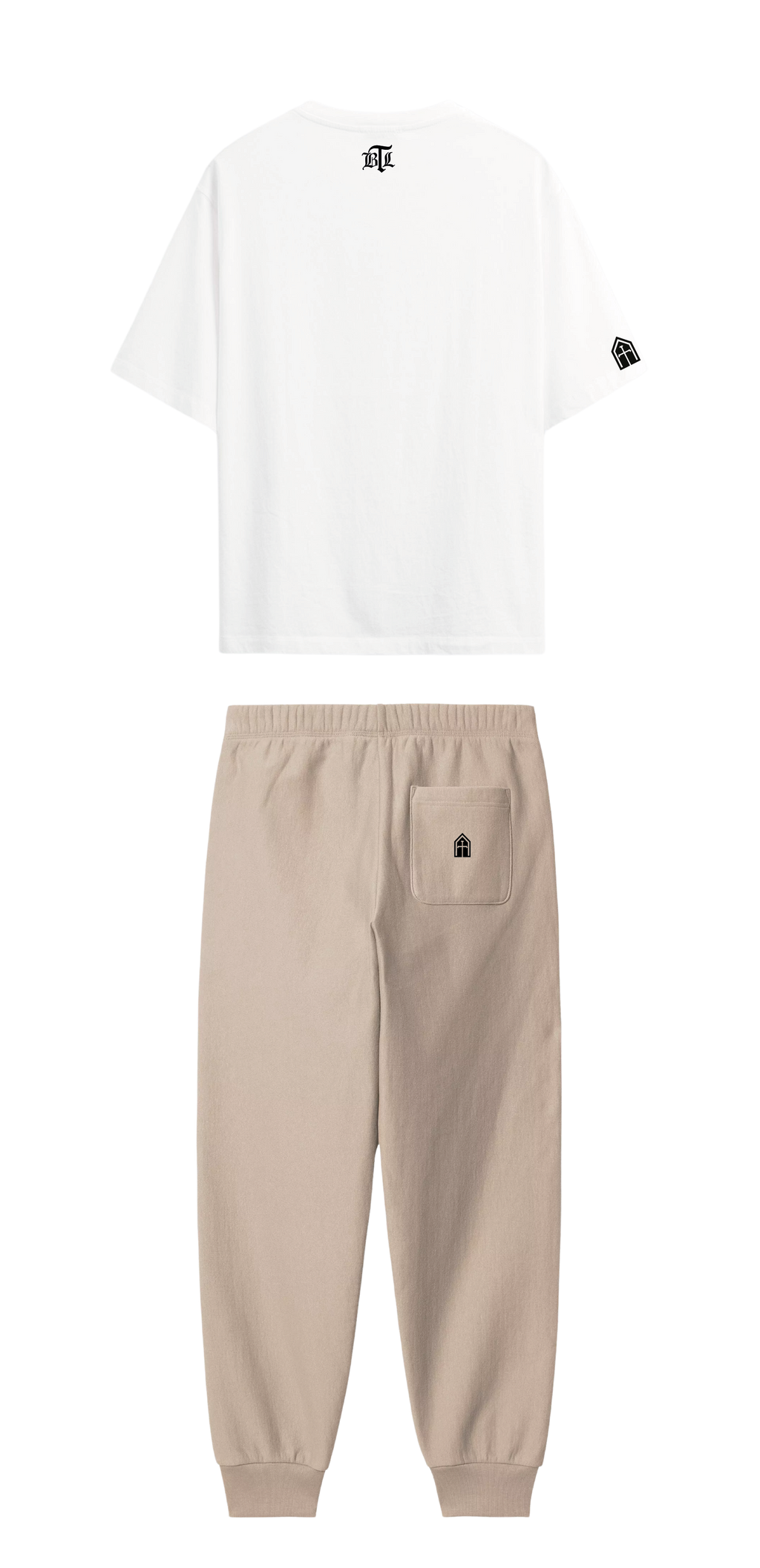 CONJUNTO BEIGE/BLANCO BÁSICO