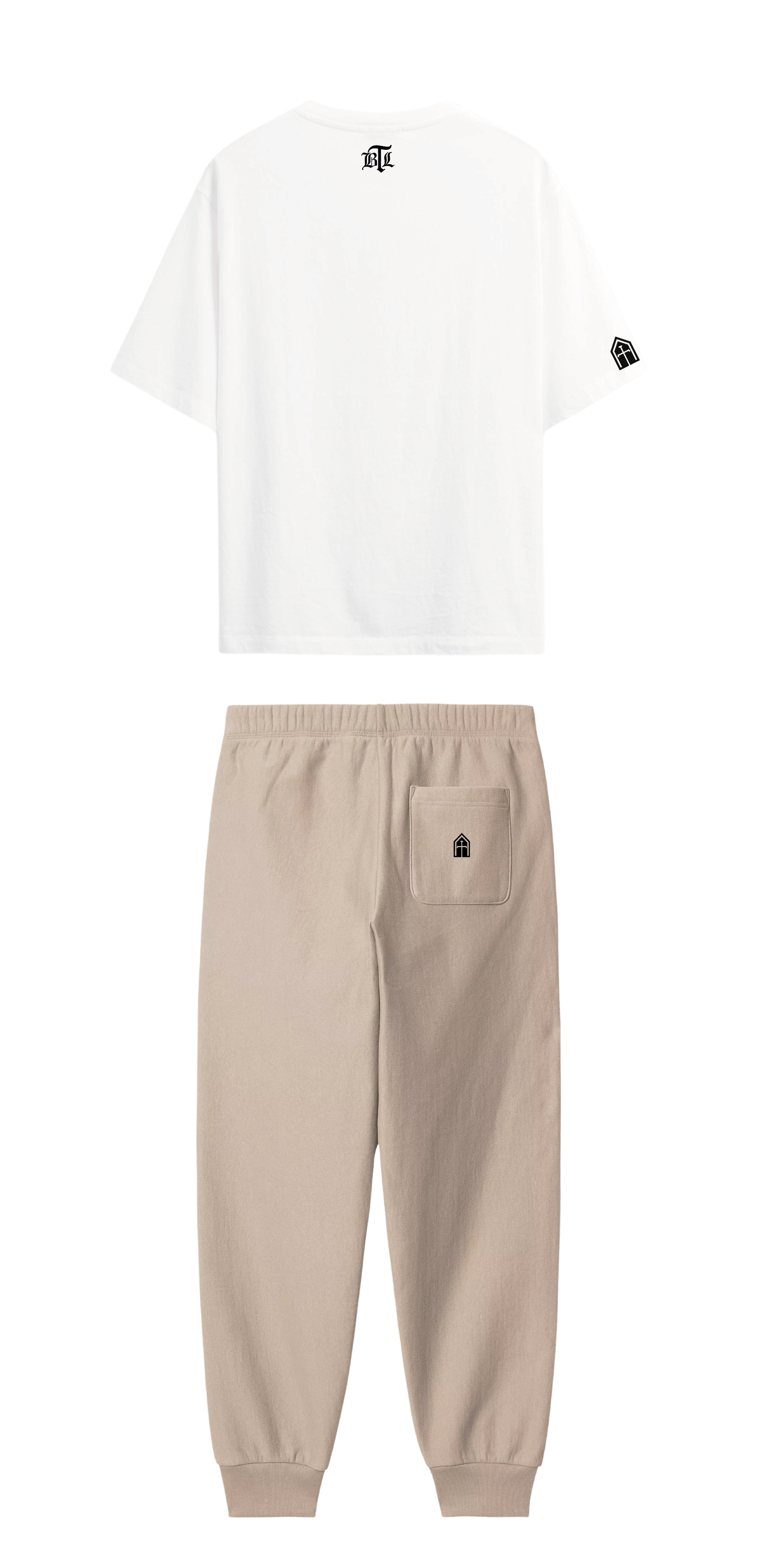 CONJUNTO BEIGE/BLANCO BÁSICO