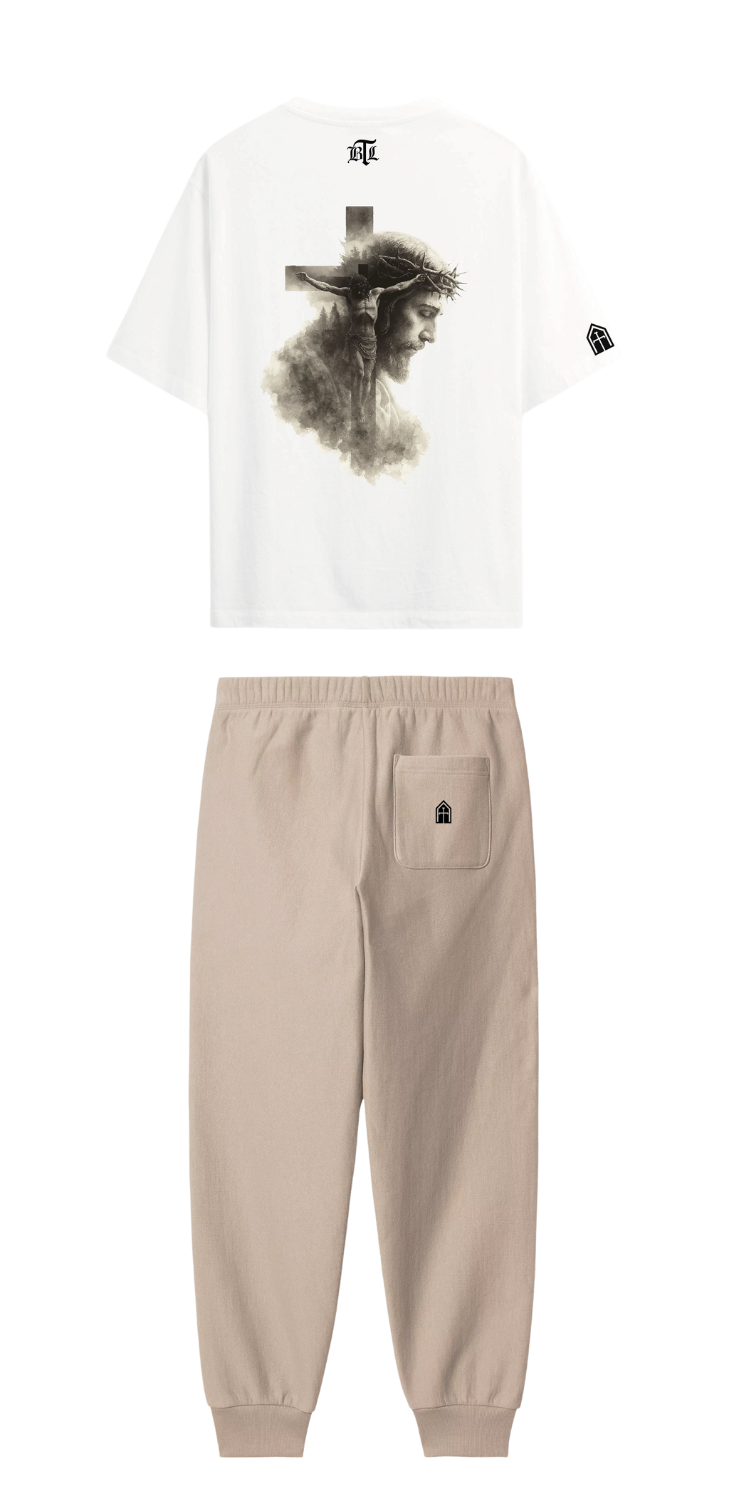 CONJUNTO BEIGE/BLANCO JESÚS