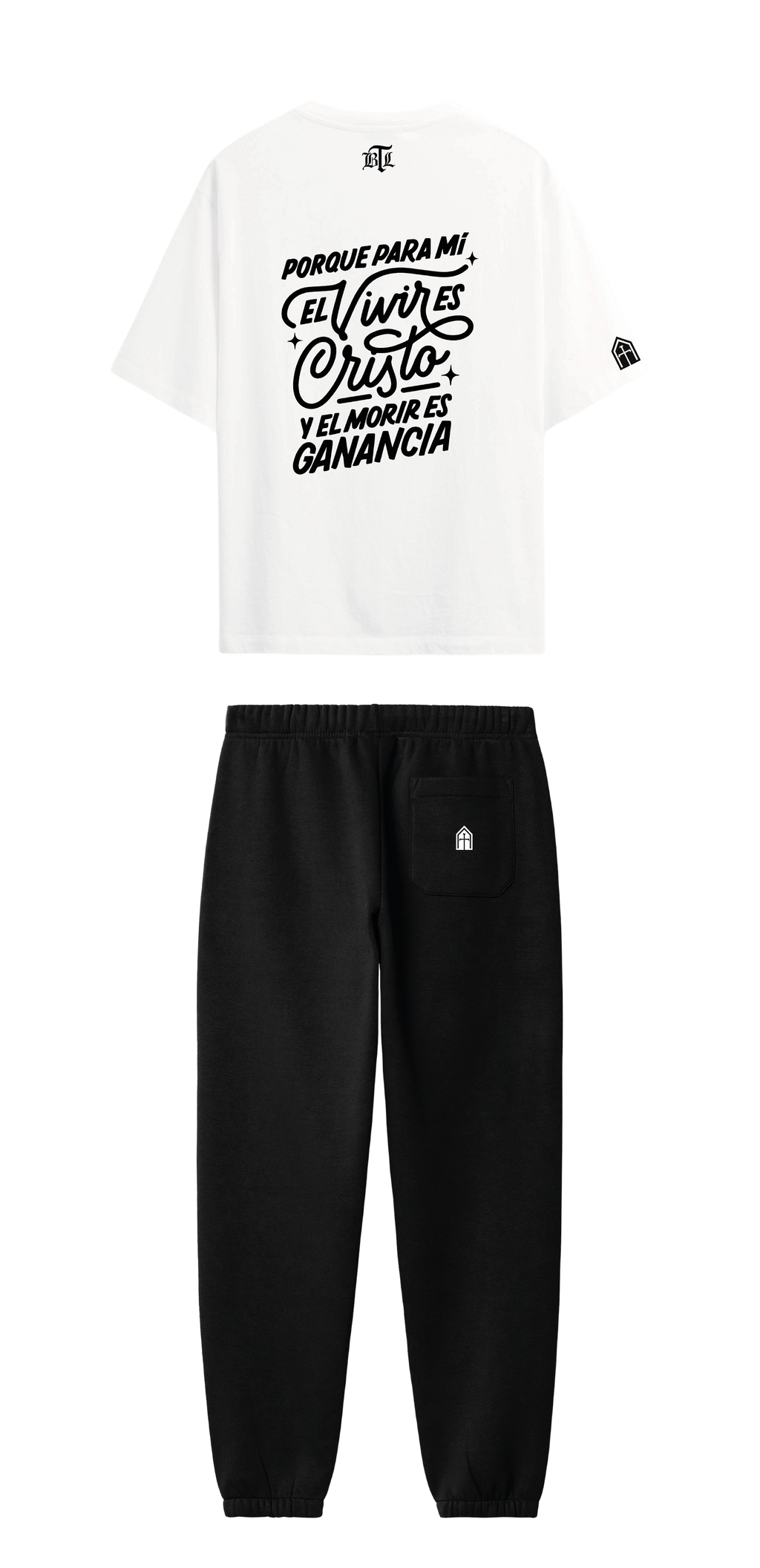 CONJUNTO NEGRO/BLANCO EL VIVIR ES CRISTO