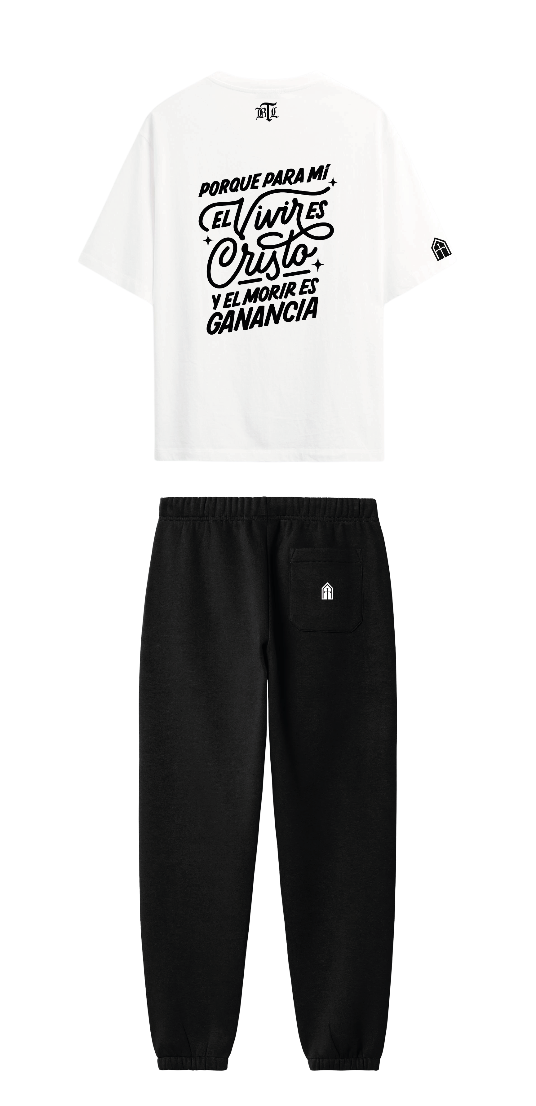 CONJUNTO NEGRO/BLANCO EL VIVIR ES CRISTO