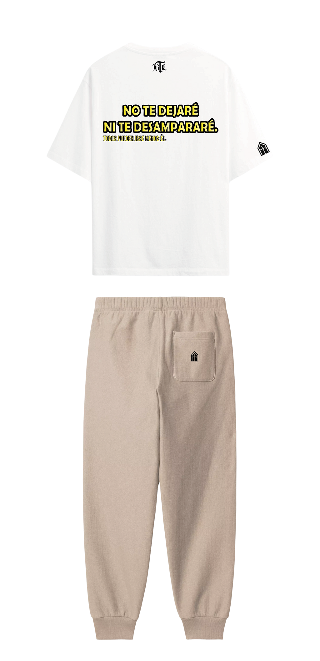 CONJUNTO BEIGE/BLANCO NO DE DESAMPARARÉ
