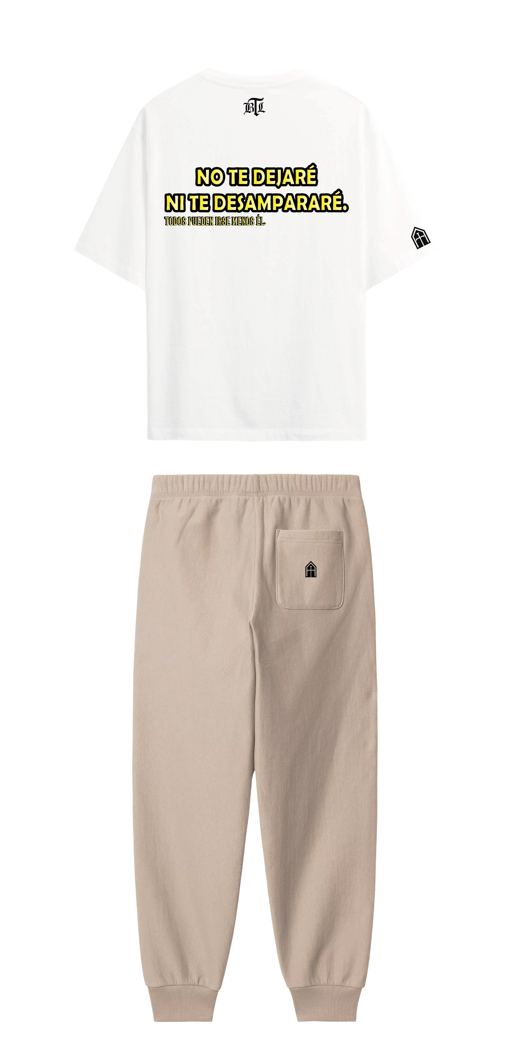 CONJUNTO BEIGE/BLANCO NO DE DESAMPARARÉ