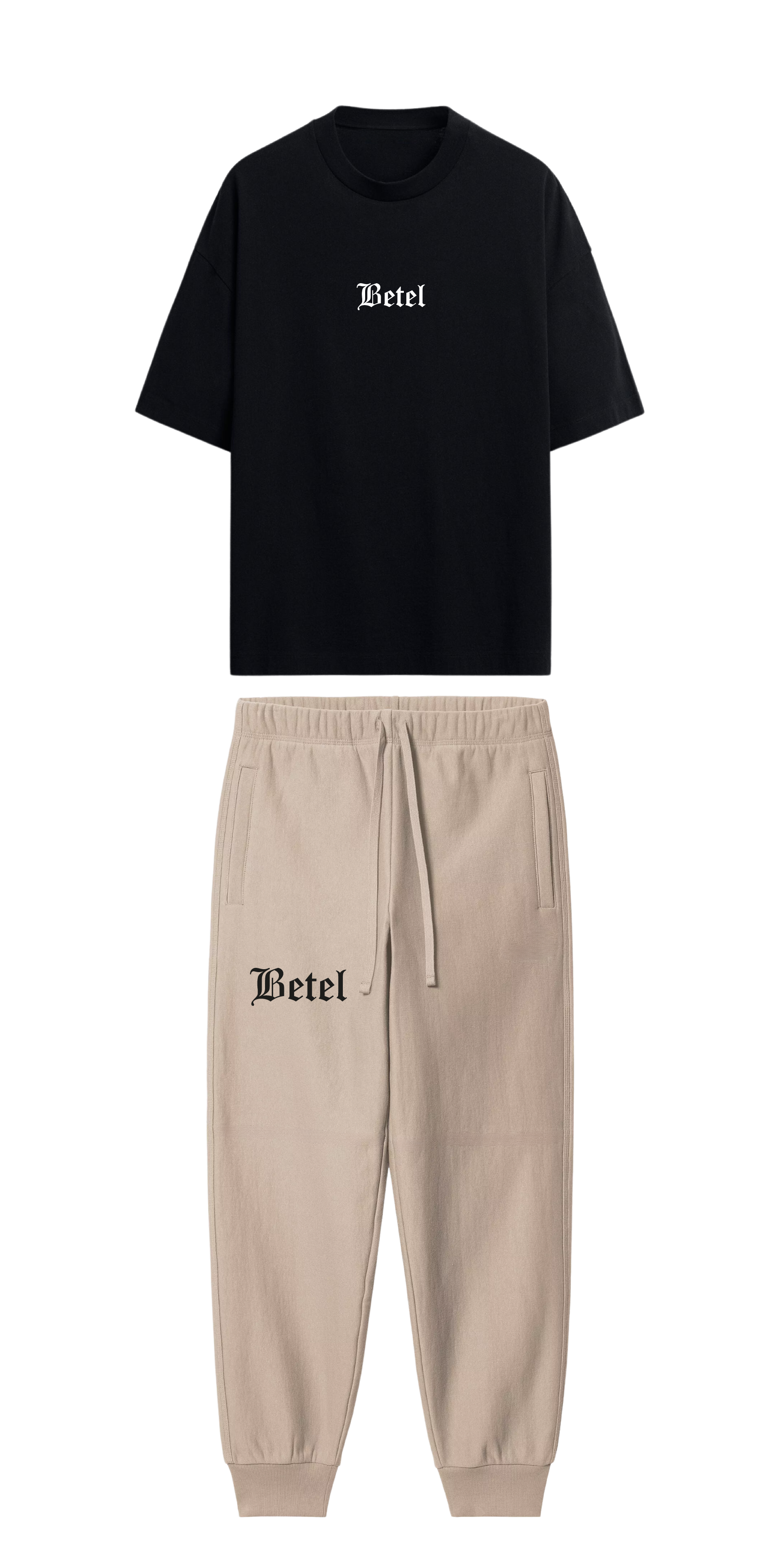 CONJUNTO  BEIGE/NEGRO YESHUA