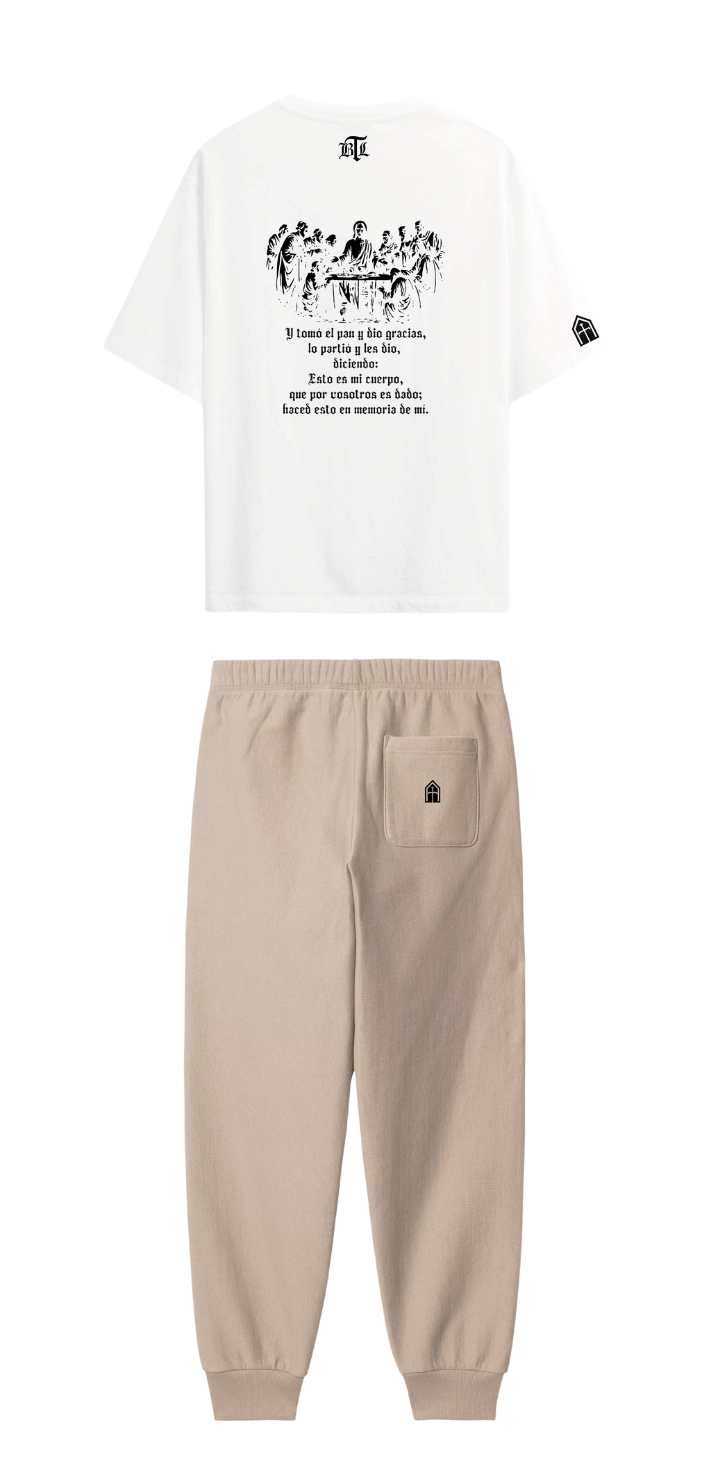 CONJUNTO BEIGE/BLANCO ÚLTIMA CENA