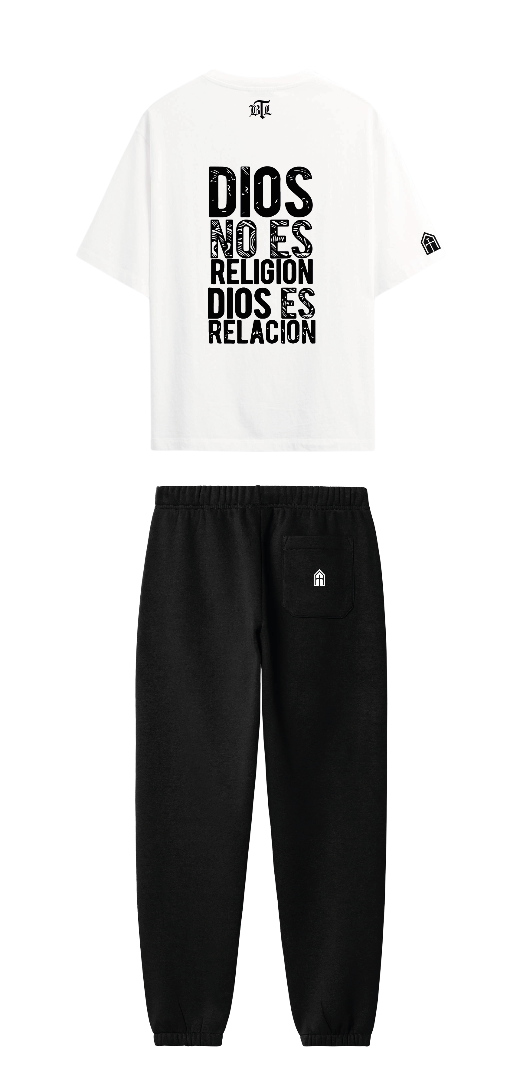 CONJUNTO NEGRO/BLANCO DIOS ES RELIGIÓN