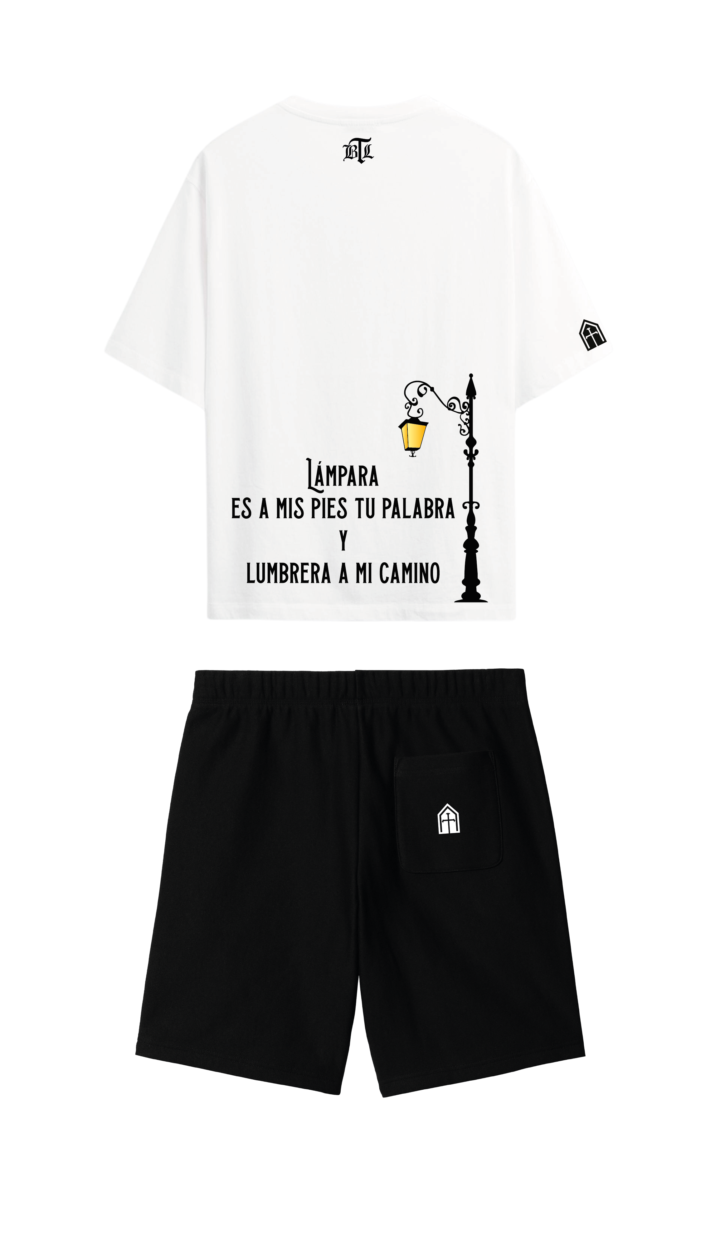 CONJUNTO NEGRO/BLANCO LAMPARA