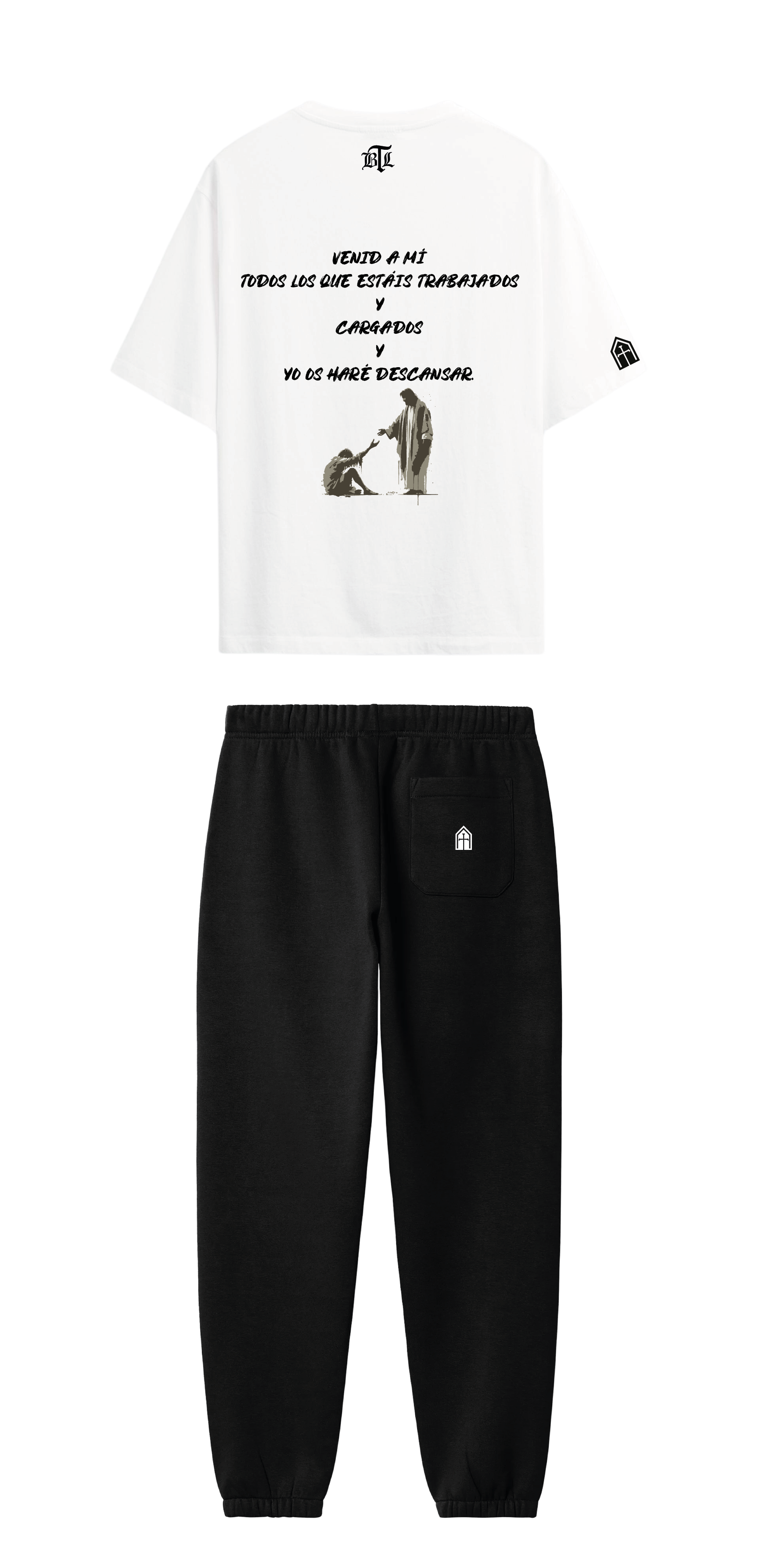 CONJUNTO NEGRO/BLANCO DIOS TE HARÁ DESCANSAR