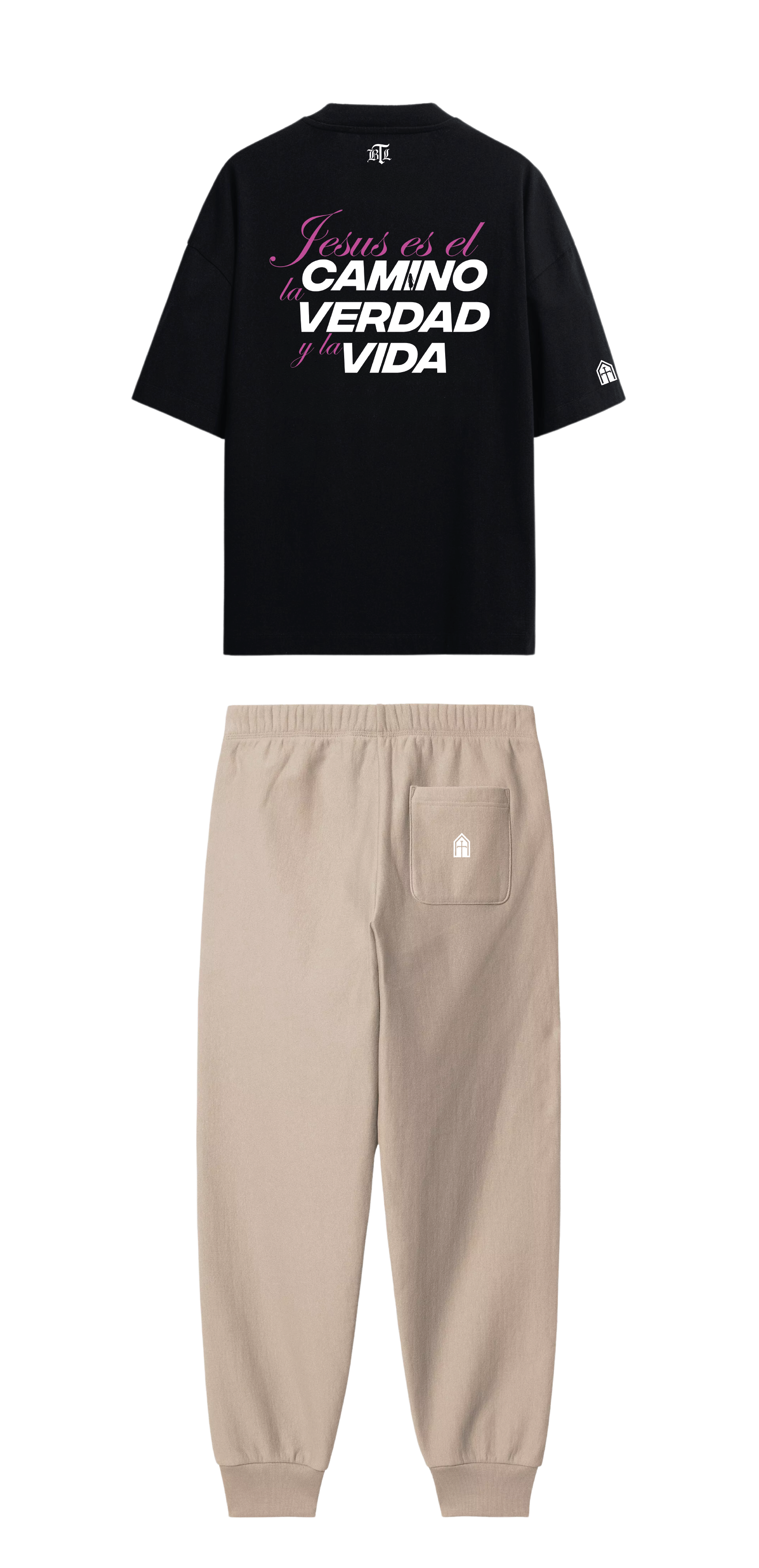 CONJUNTO BEIGE/NEGRO JESÚS ES EL CAMINO
