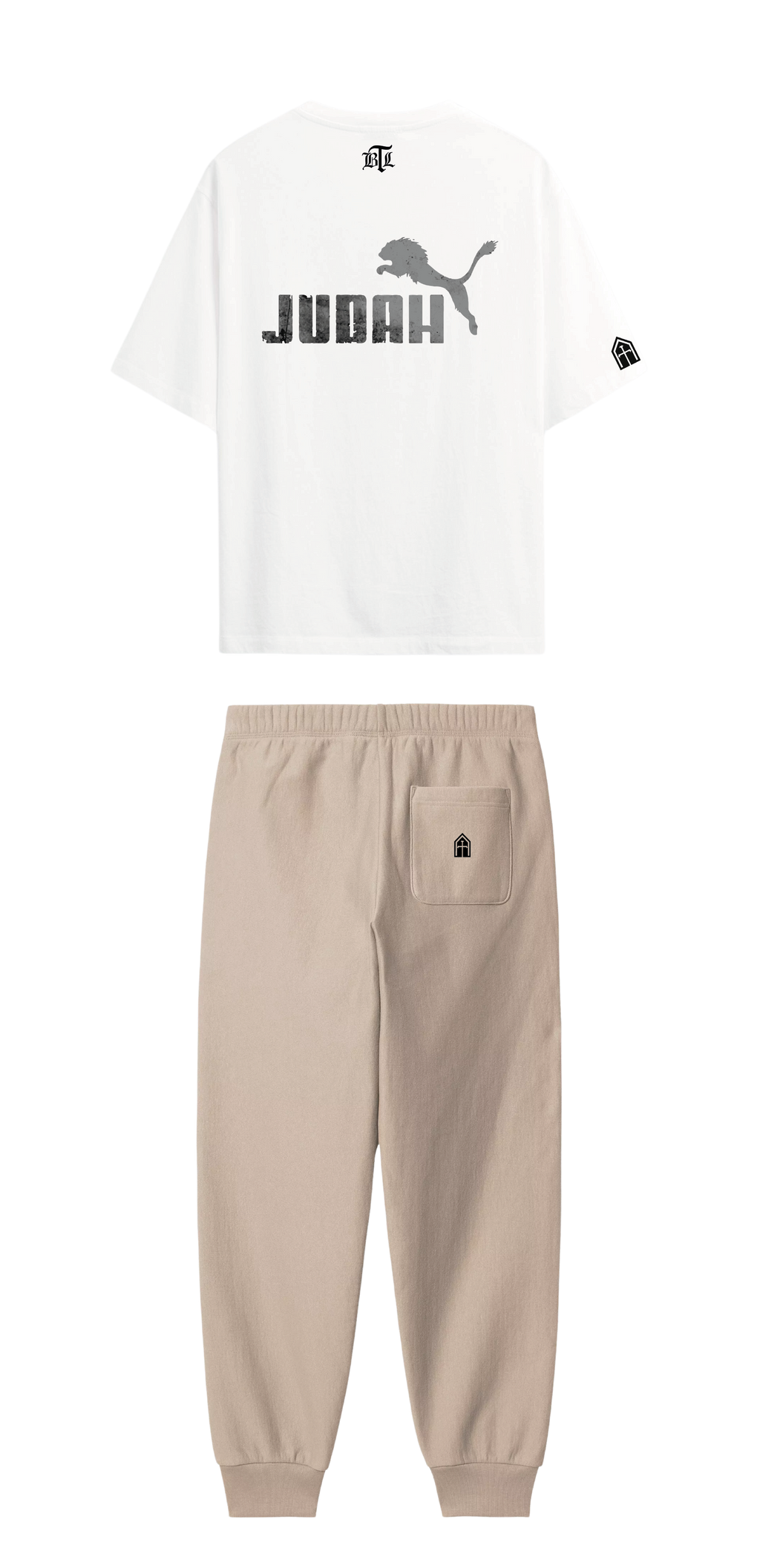 CONJUNTO BEIGE/BLANCO JUDAH