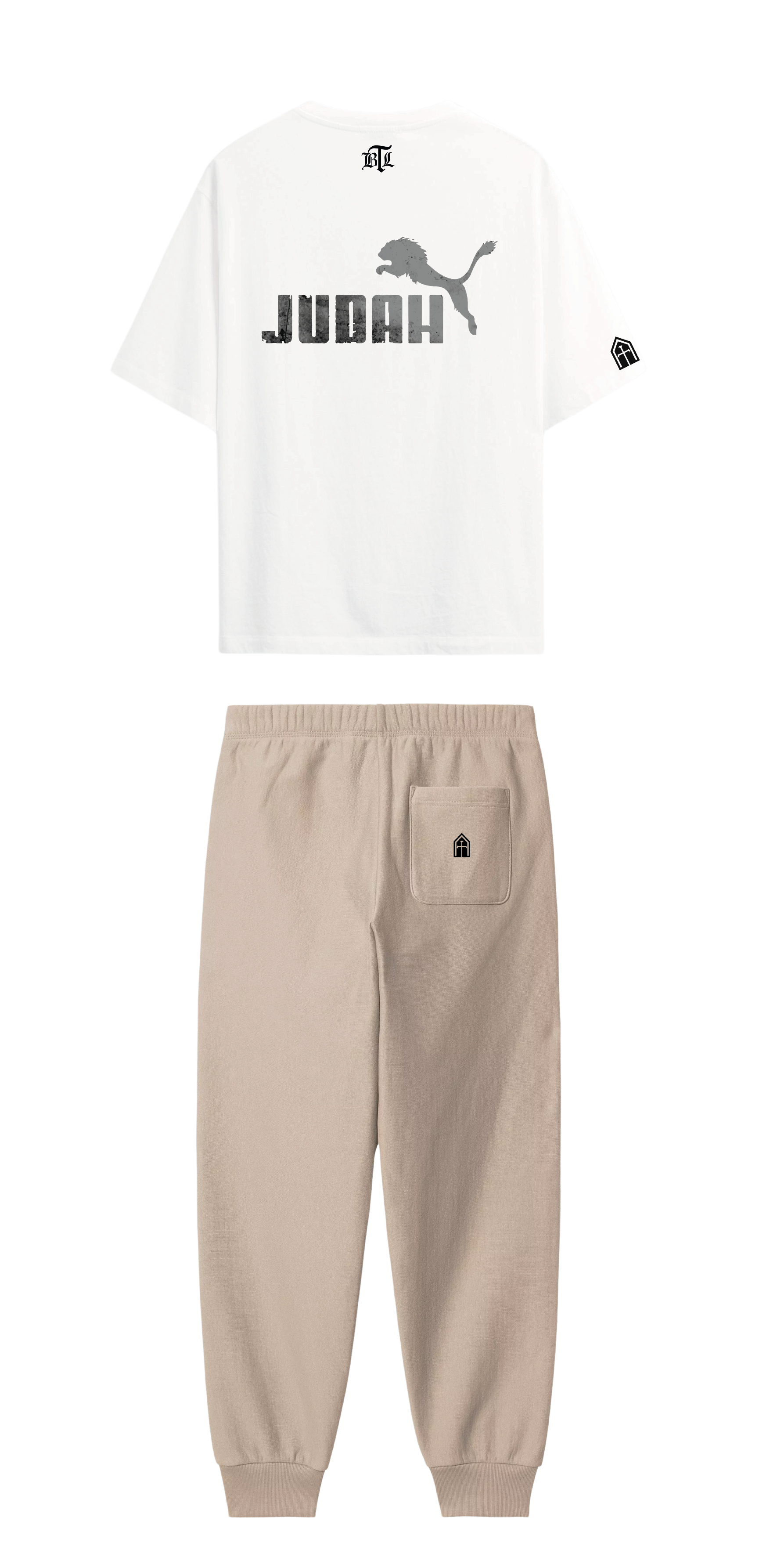 CONJUNTO BEIGE/BLANCO JUDAH