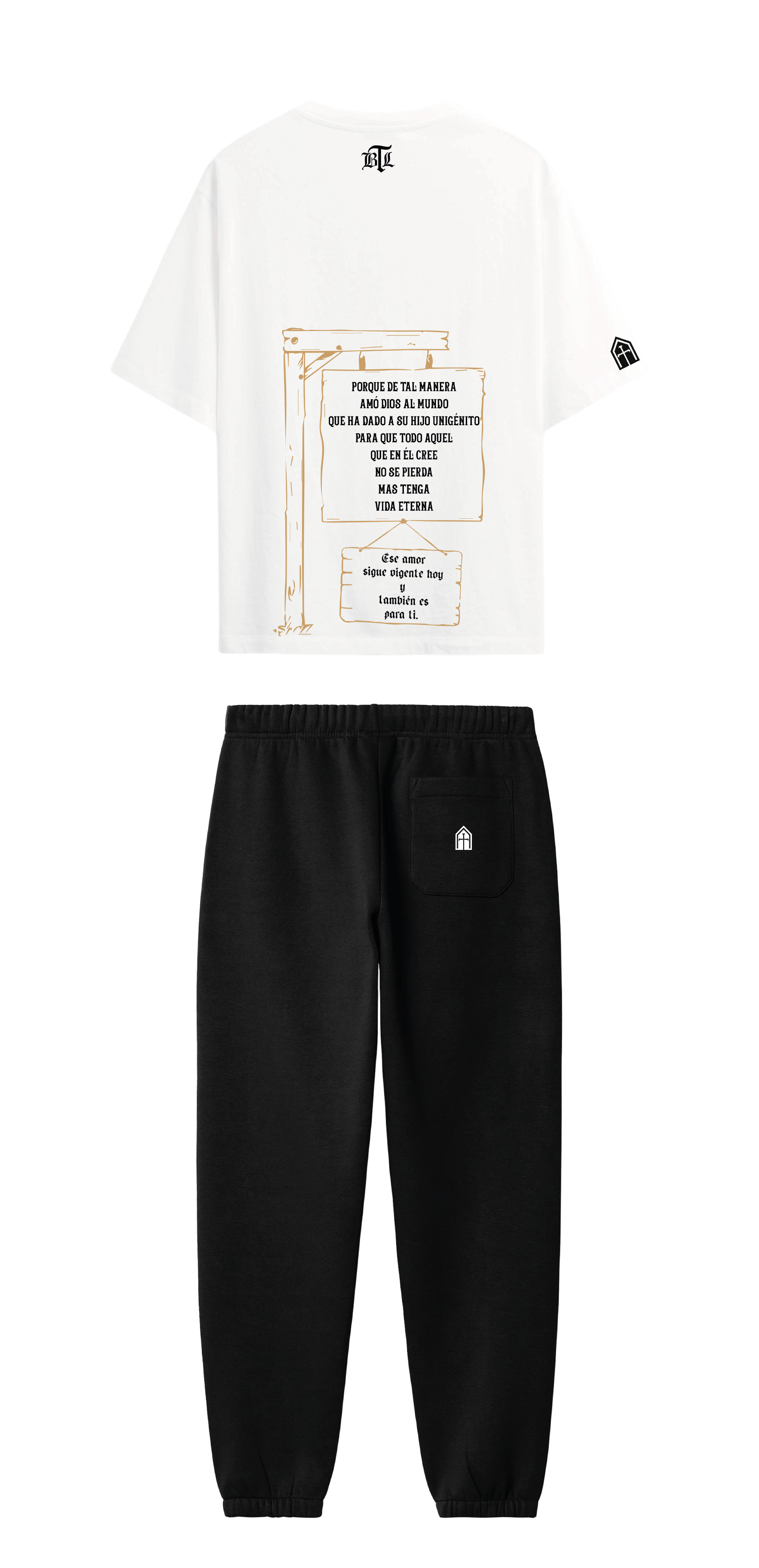 CONJUNTO NEGRO/BLANCO AMO DIOS AL MUNDO