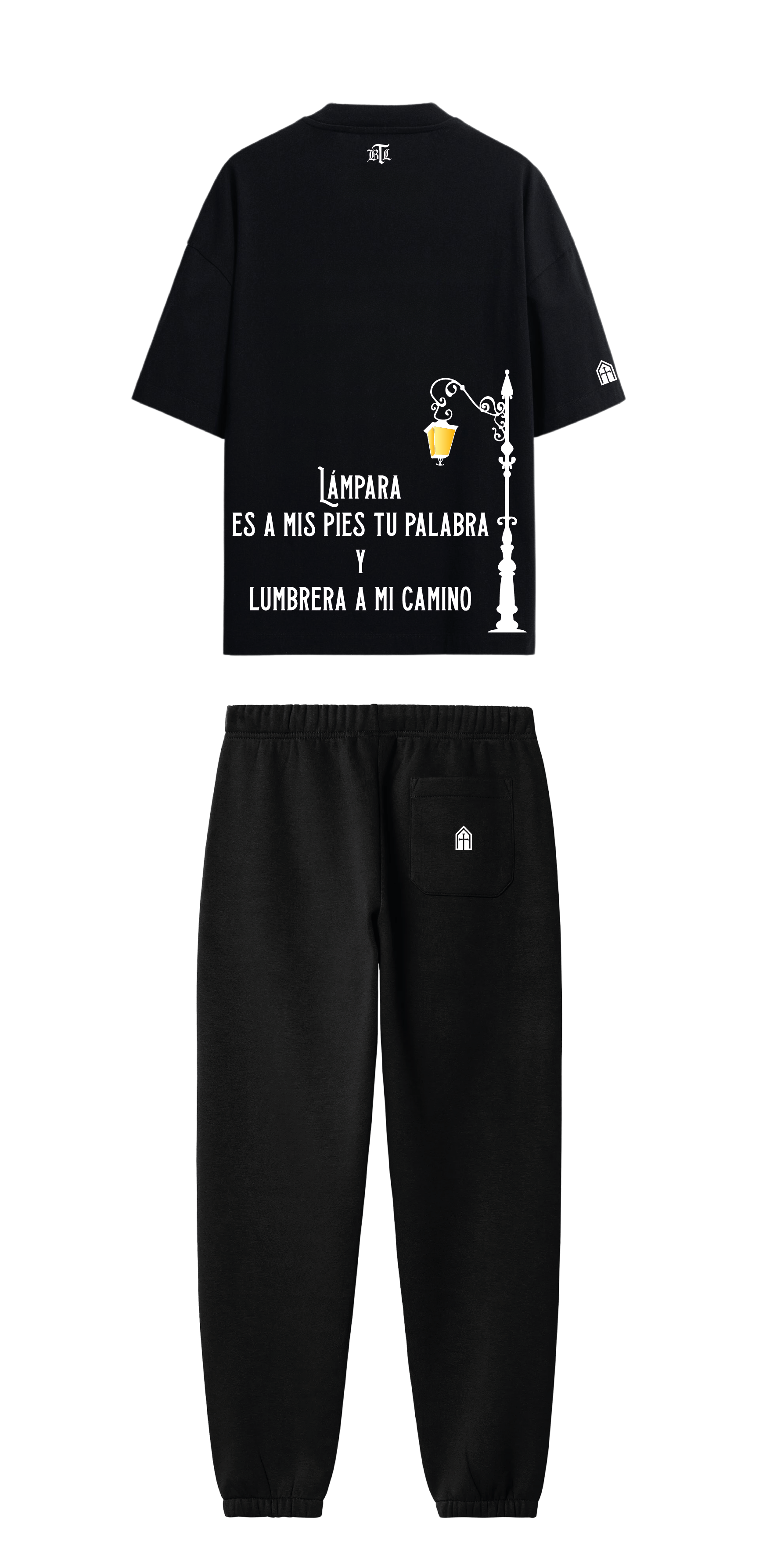 CONJUNTO NEGRO LAMPARA