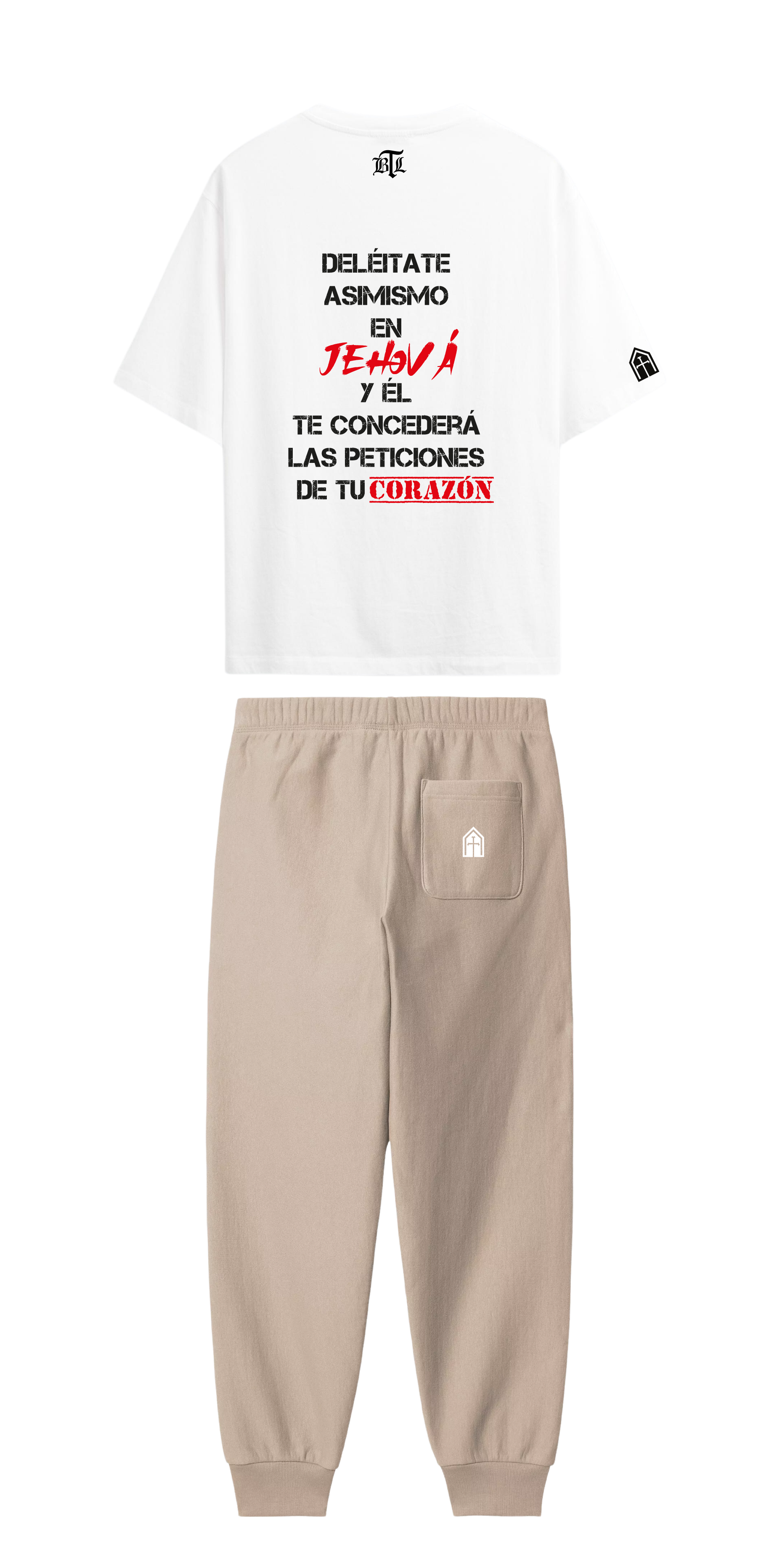 CONJUNTO  BEIGE/BLANCO DELÉITATE