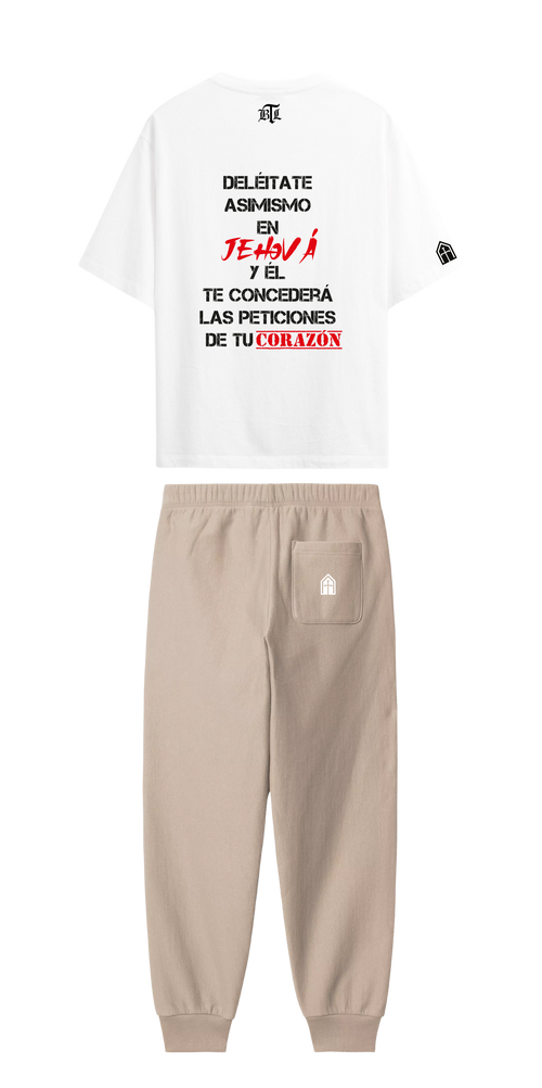 CONJUNTO  BEIGE/BLANCO DELÉITATE