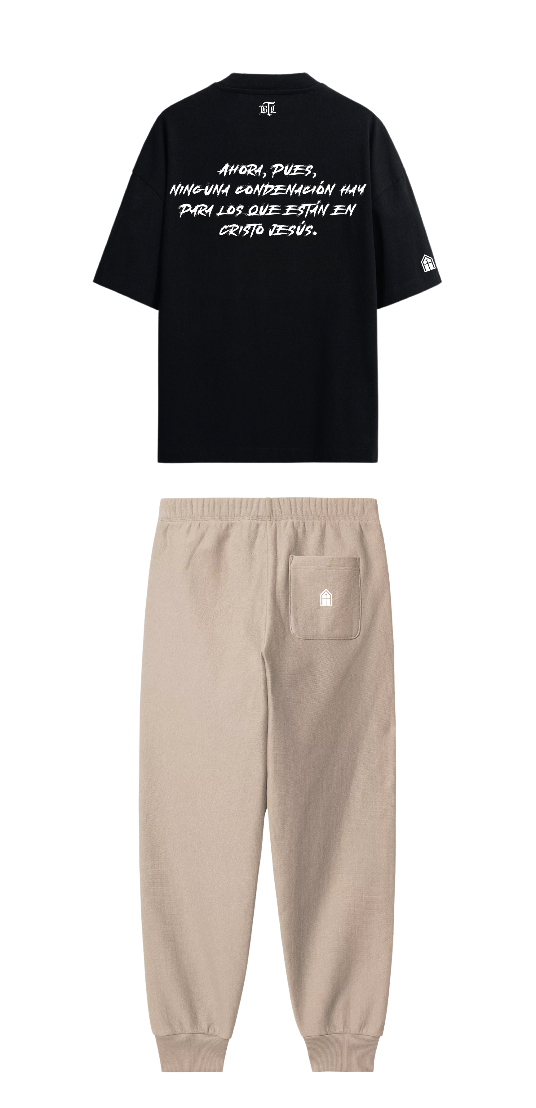 CONJUNTO BEIGE/NEGRO CRISTO JESÚS