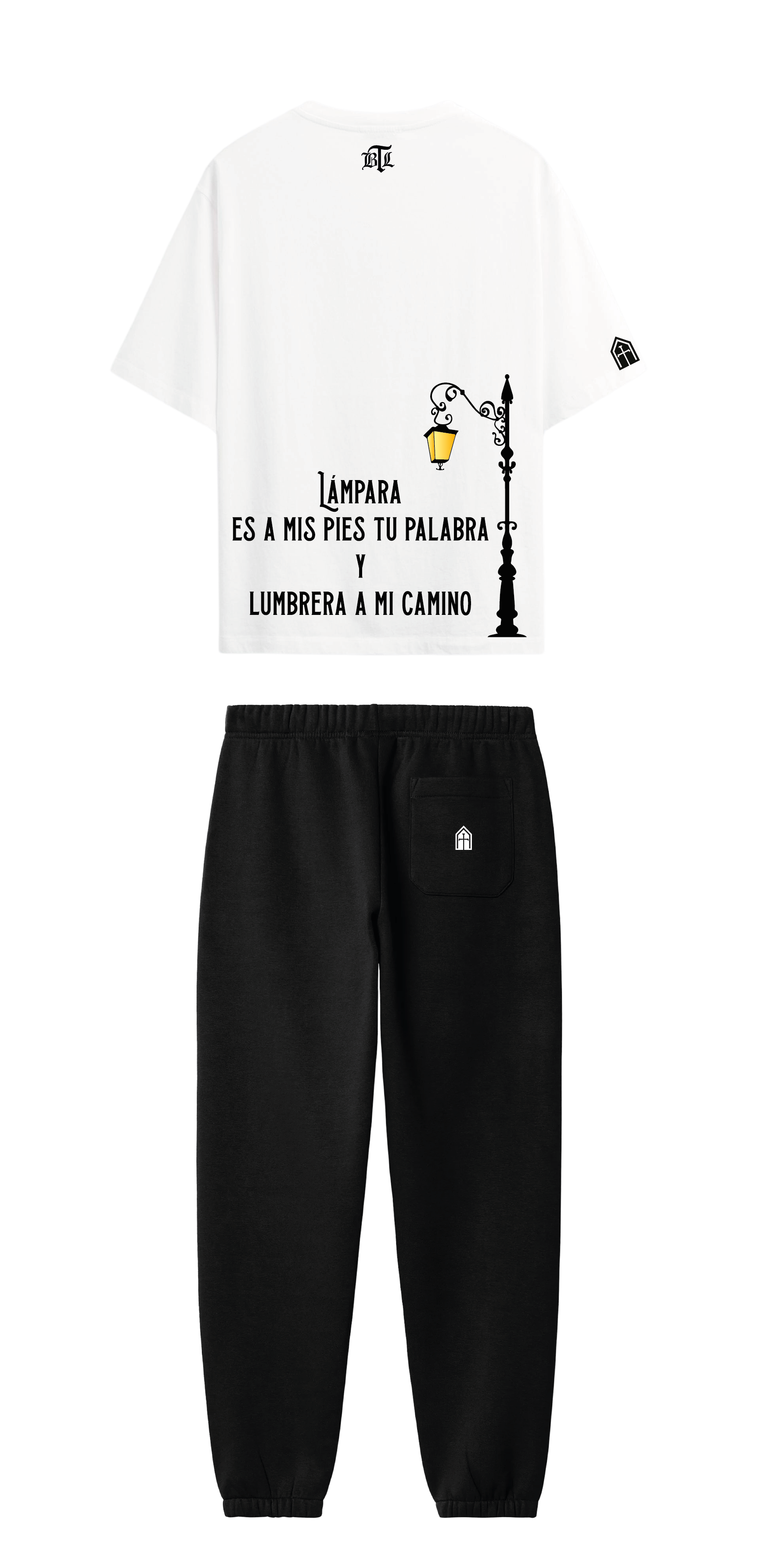 CONJUNTO NEGRO/BLANCO LAMPARA